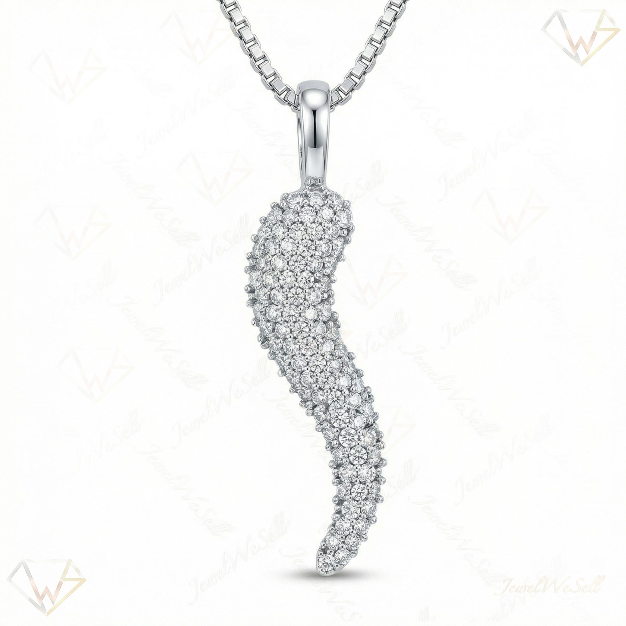 0.40 ct EF VS Lab Grown Diamond Italian Horn Pendant in 10k White Gold 202159