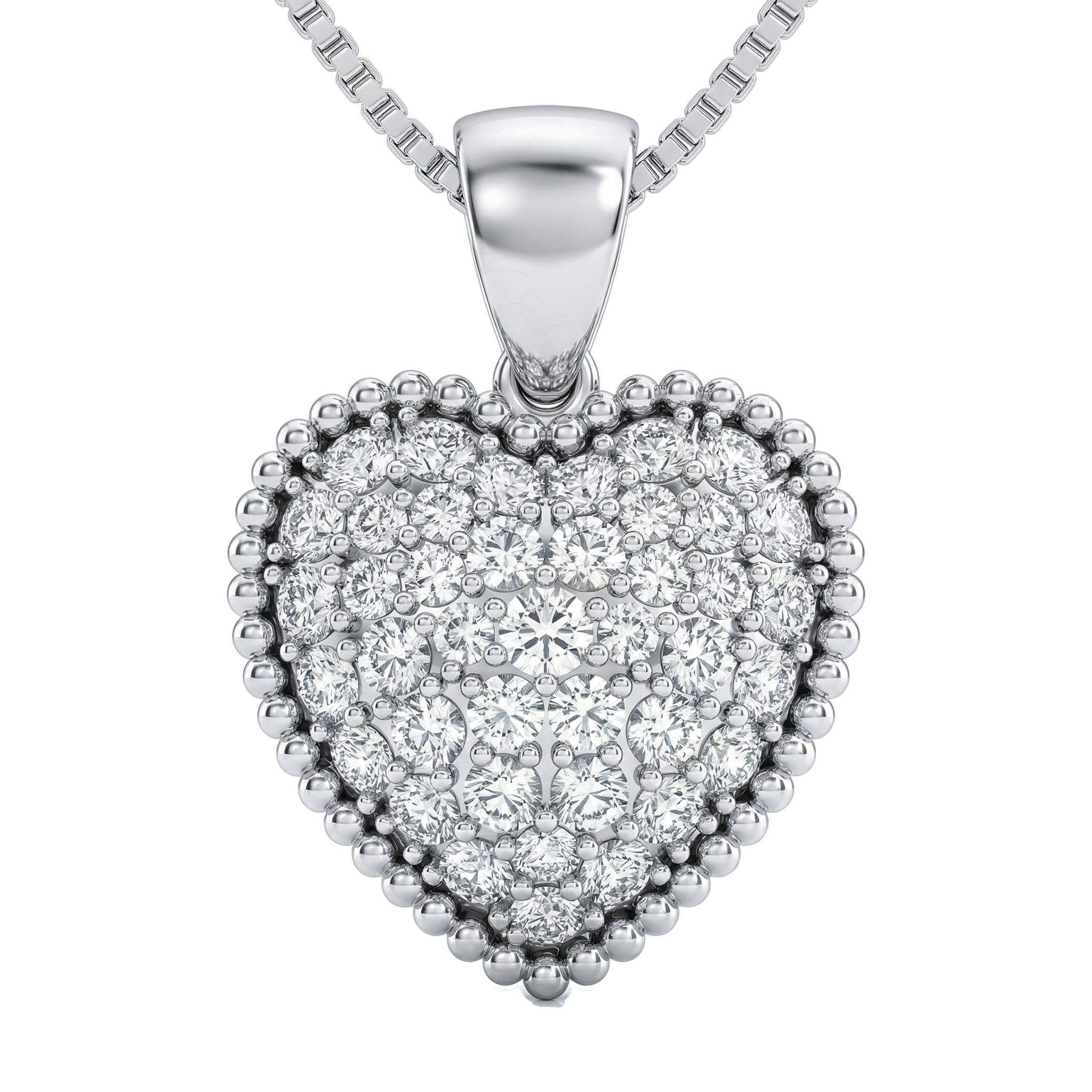 2.33 ct EF VS Lab Grown Diamond Heart Pendant in 14k White Gold 202196