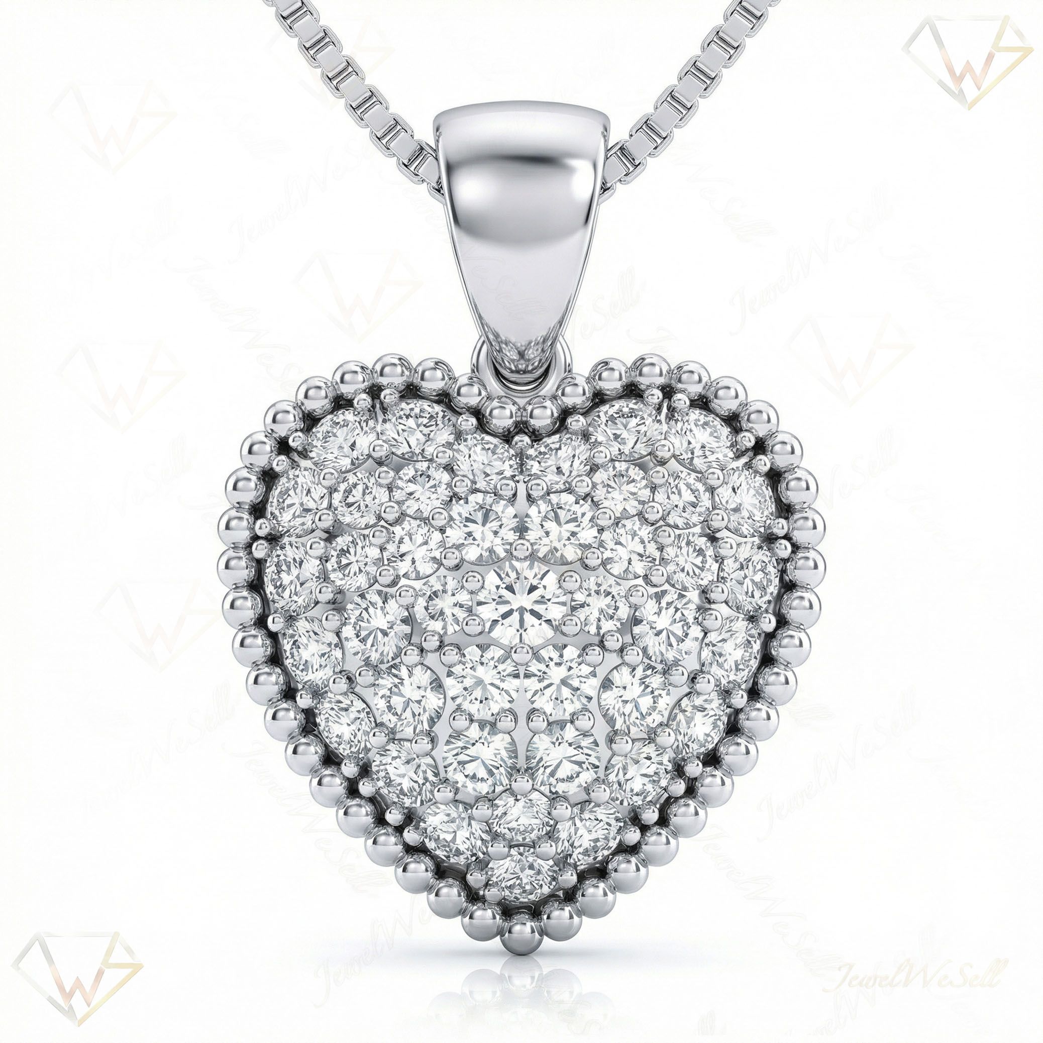 2.33 ct EF VS Lab Grown Diamond Heart Pendant in 10k White Gold 202196