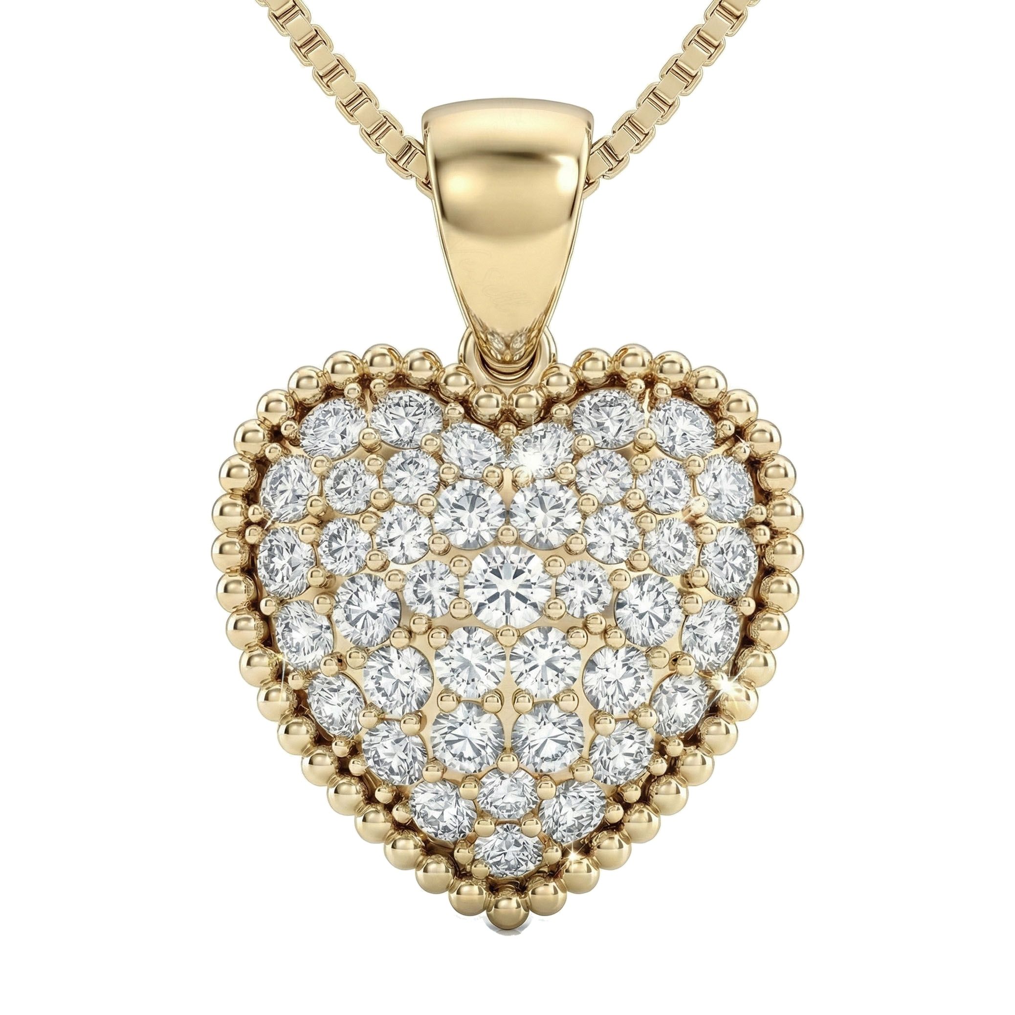 2.33 ct EF VS Lab Grown Diamond Heart Pendant in 10k Yellow Gold 202196