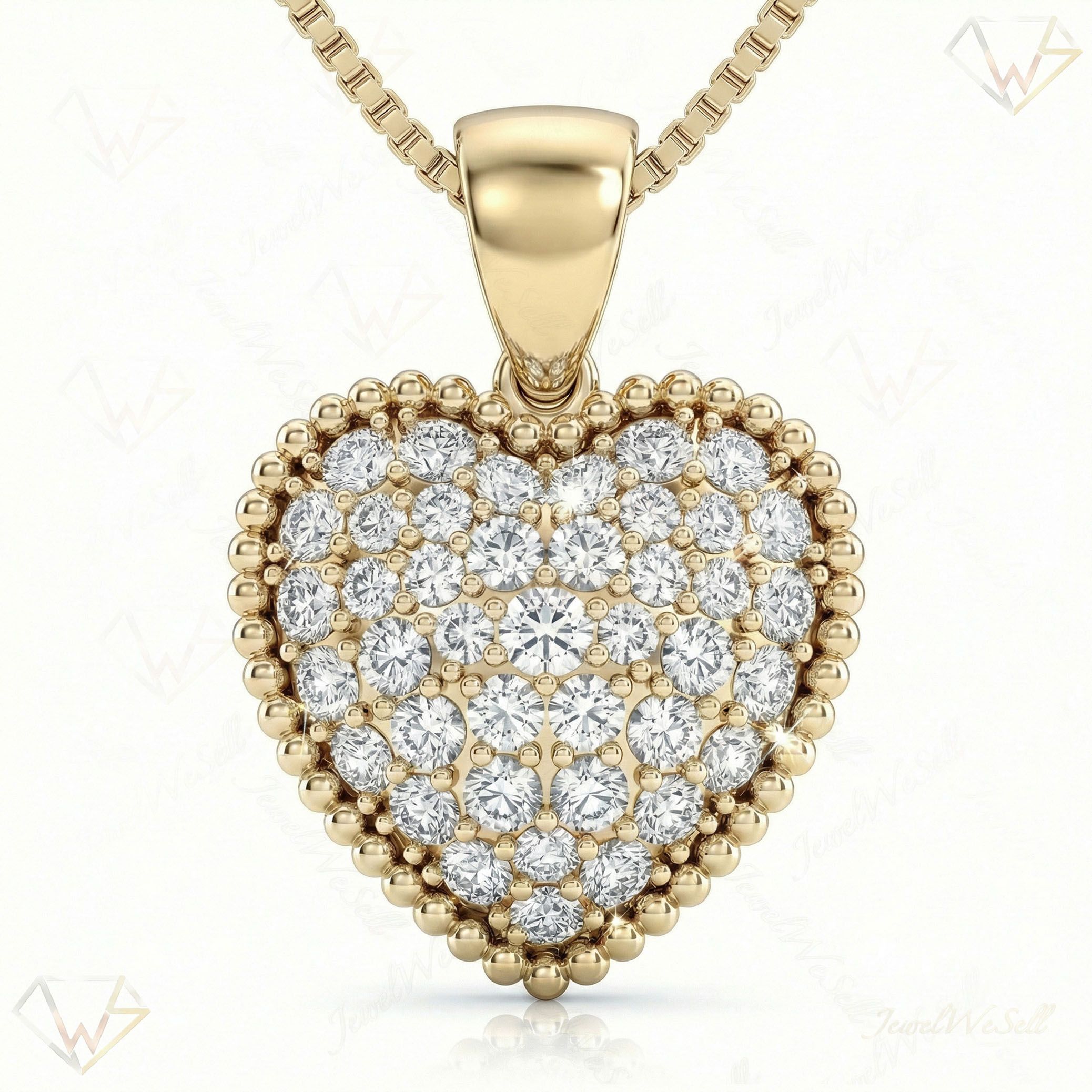 2.33 ct EF VS Lab Grown Diamond Heart Pendant in 14k Yellow Gold 202196