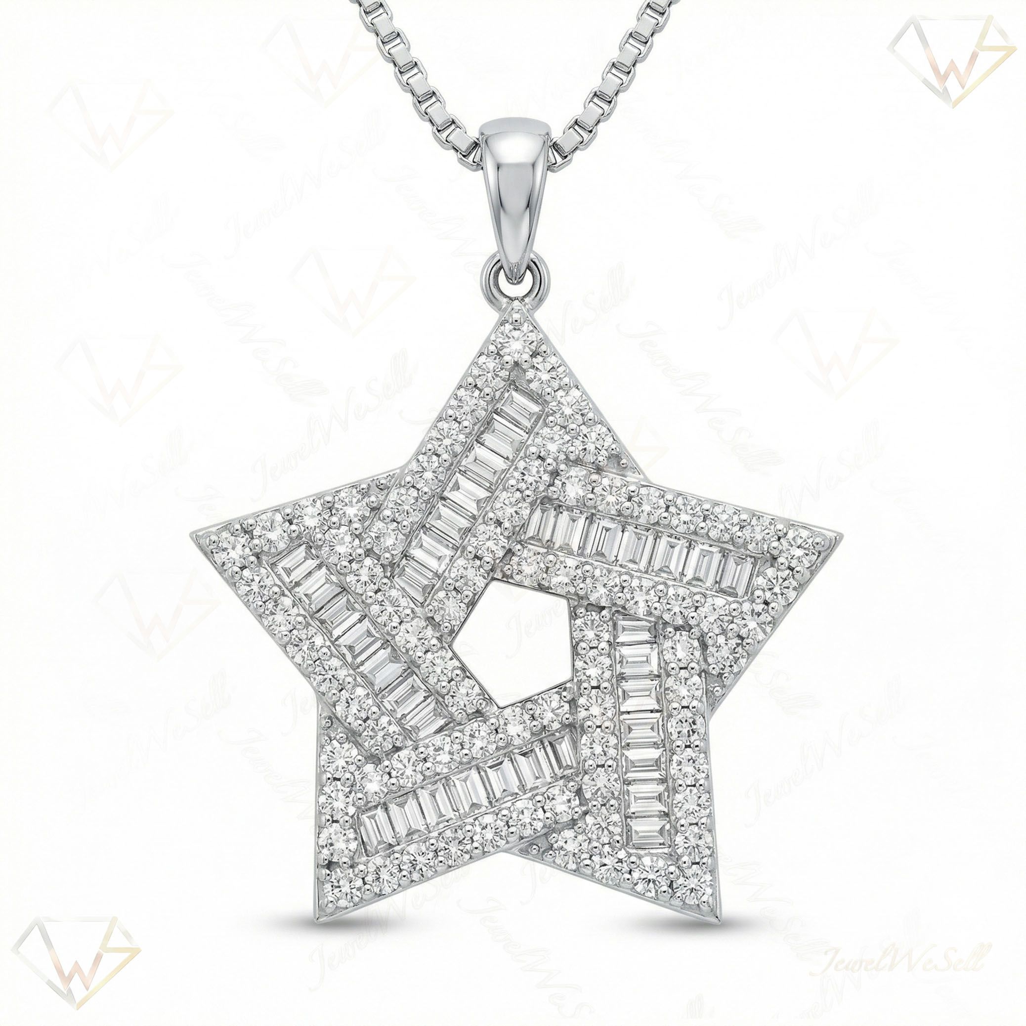 1.80 ct EF VS Lab Grown Diamond Star Pendant in 10k White Gold 202283