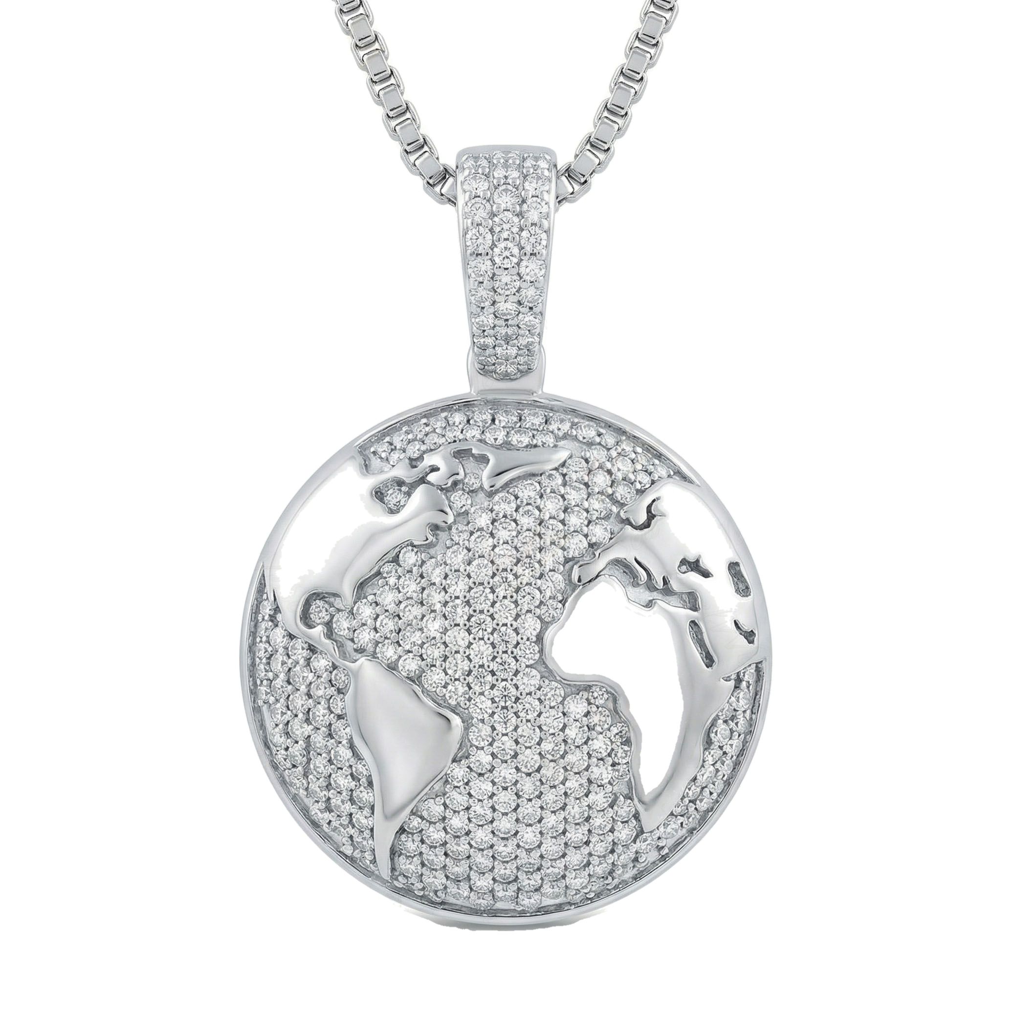2.50 ct EF VS Lab Grown Diamond Map Pendant in 14k White Gold 202819