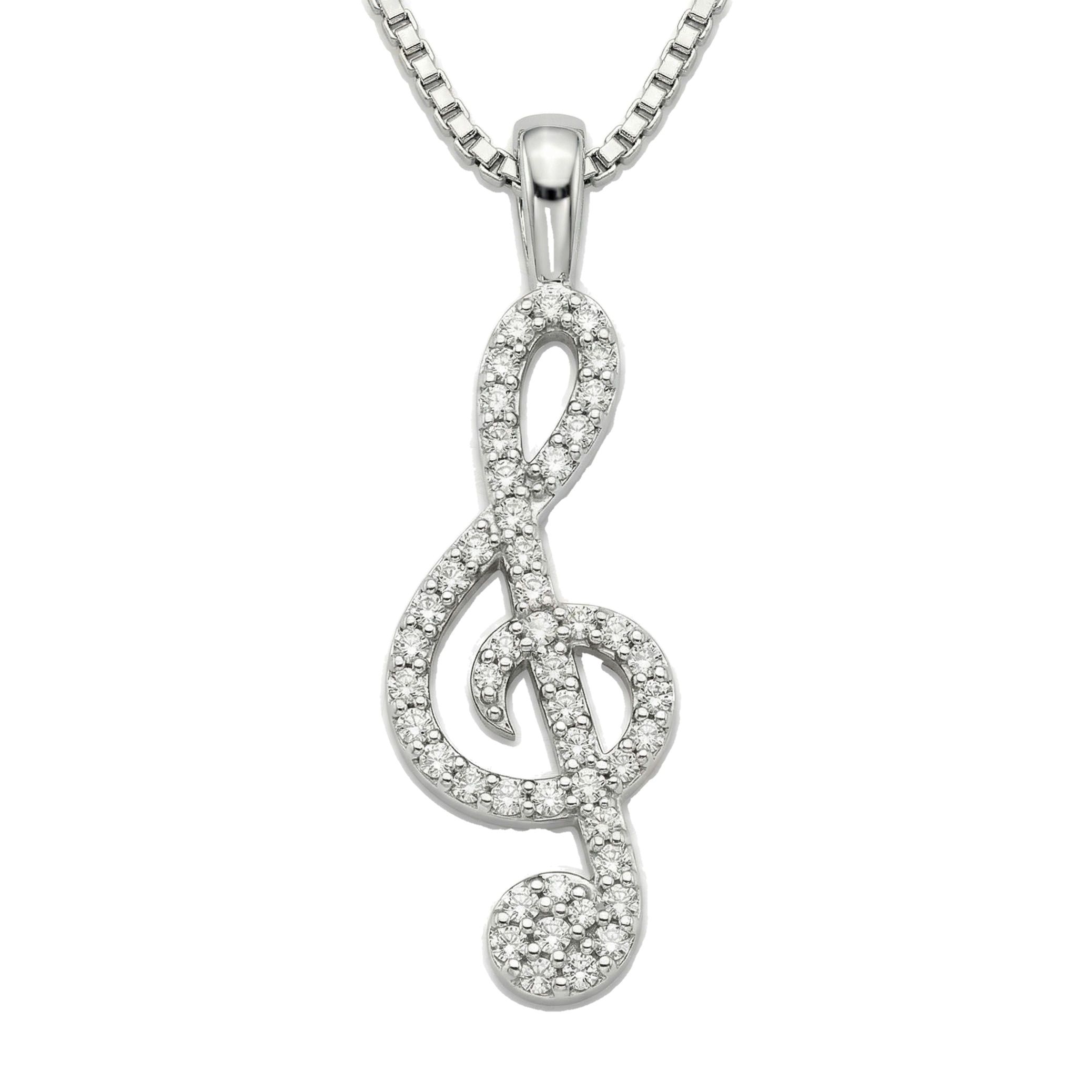 0.33 ct EF VS Lab Grown Diamond Musical Pendant in 10k White Gold 202825