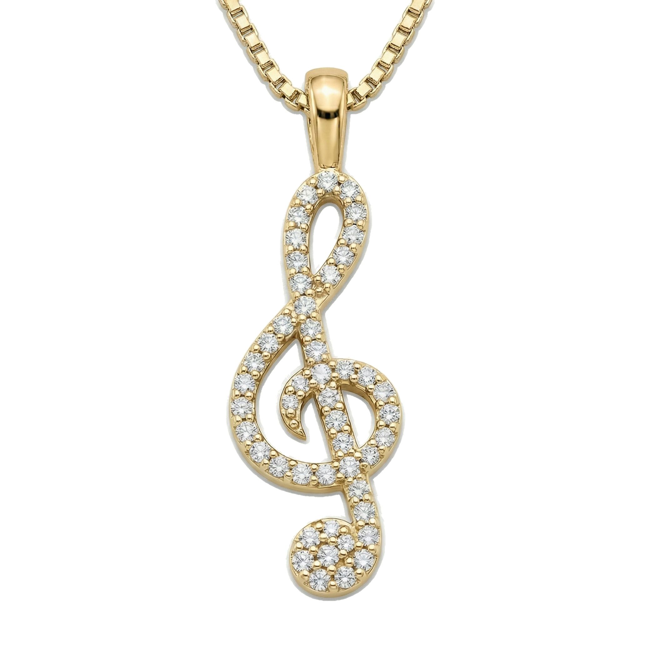 0.33 ct EF VS Lab Grown Diamond Musical Pendant in 10k Yellow Gold 202825
