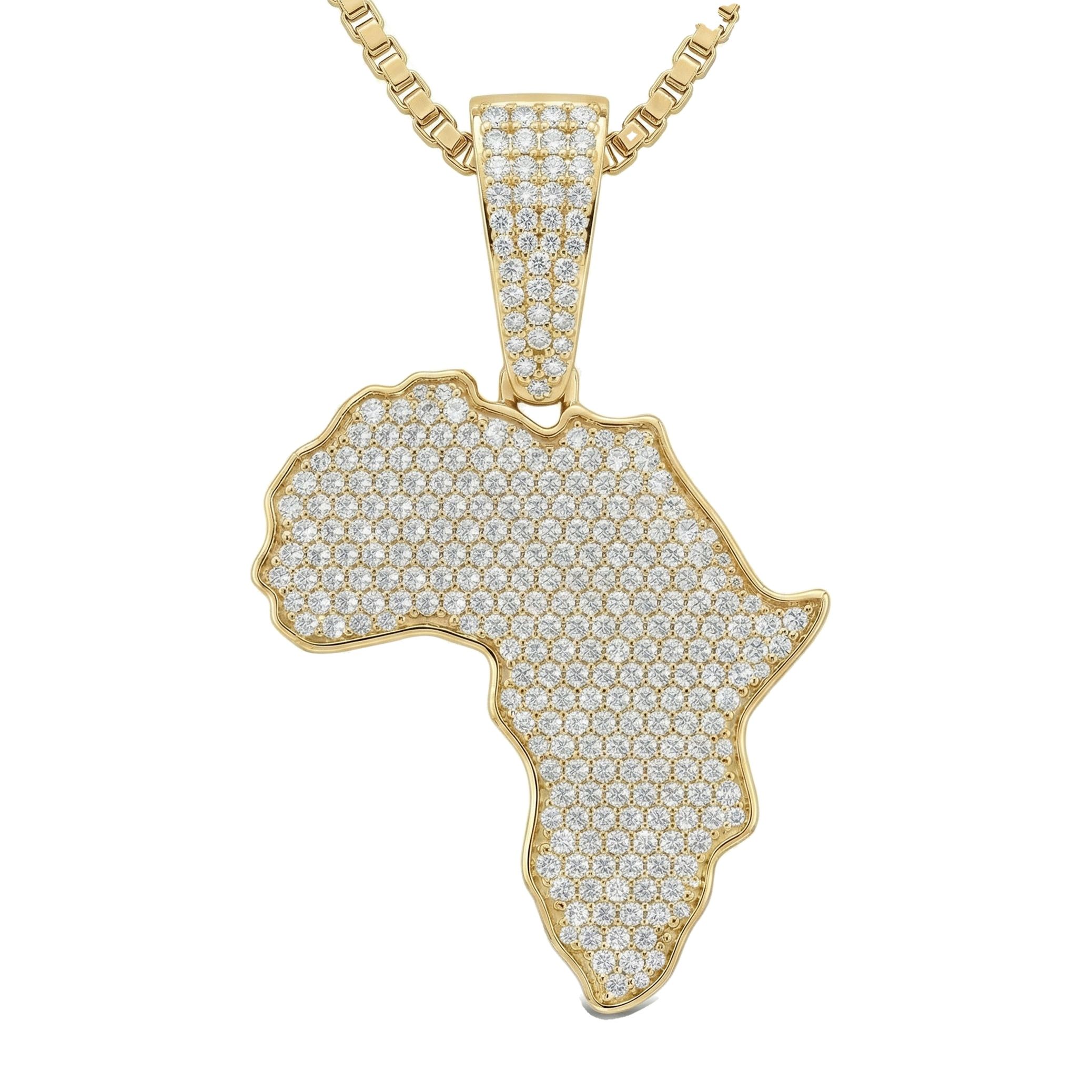 4.80 ct EF VS Lab Grown Diamond Map Pendant in 10k Yellow Gold 202829