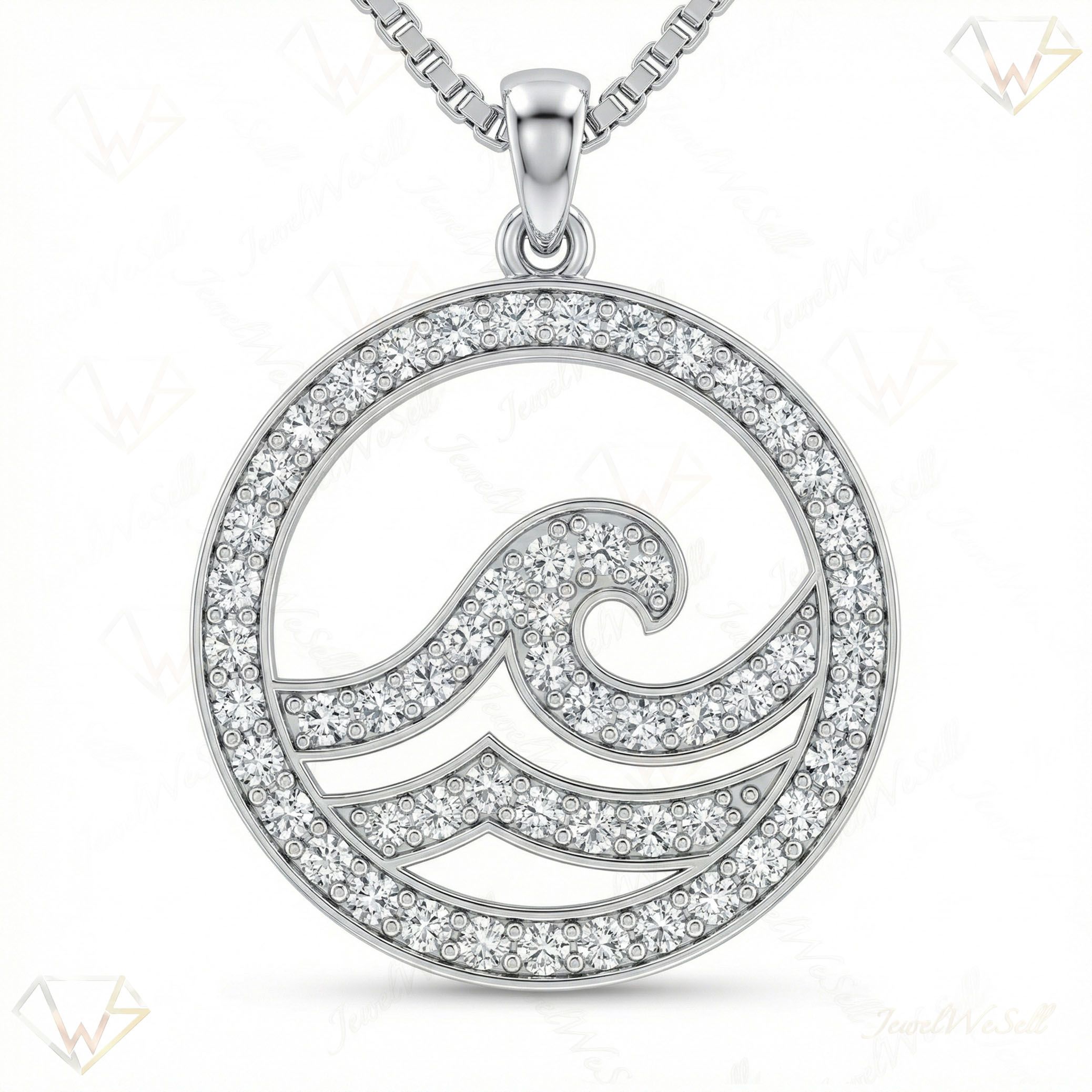 0.85 ct EF VS Moissanite Circle Pendant in 925 Sterling Silver 202837