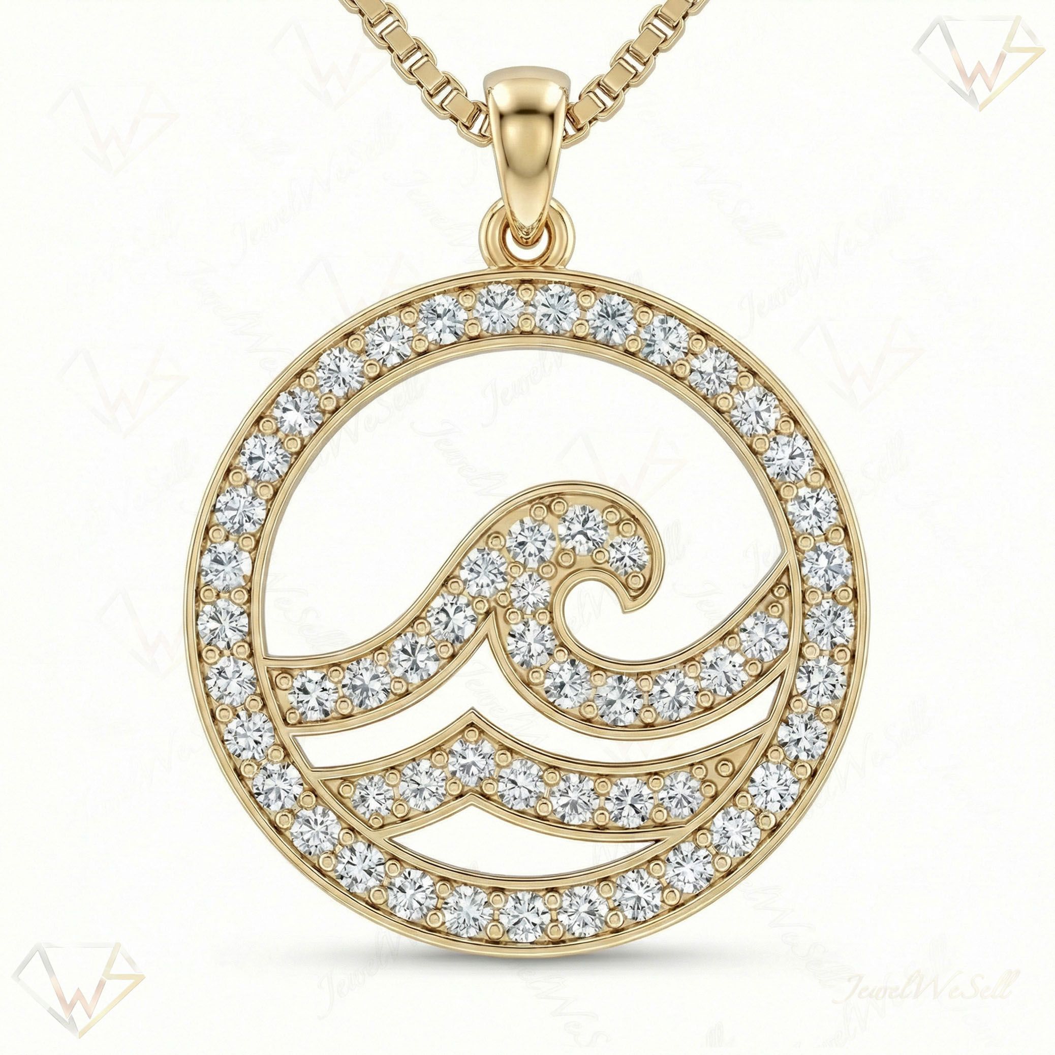 0.85 ct EF VS Lab Grown Diamond Circle Pendant in 10k Yellow Gold 202837