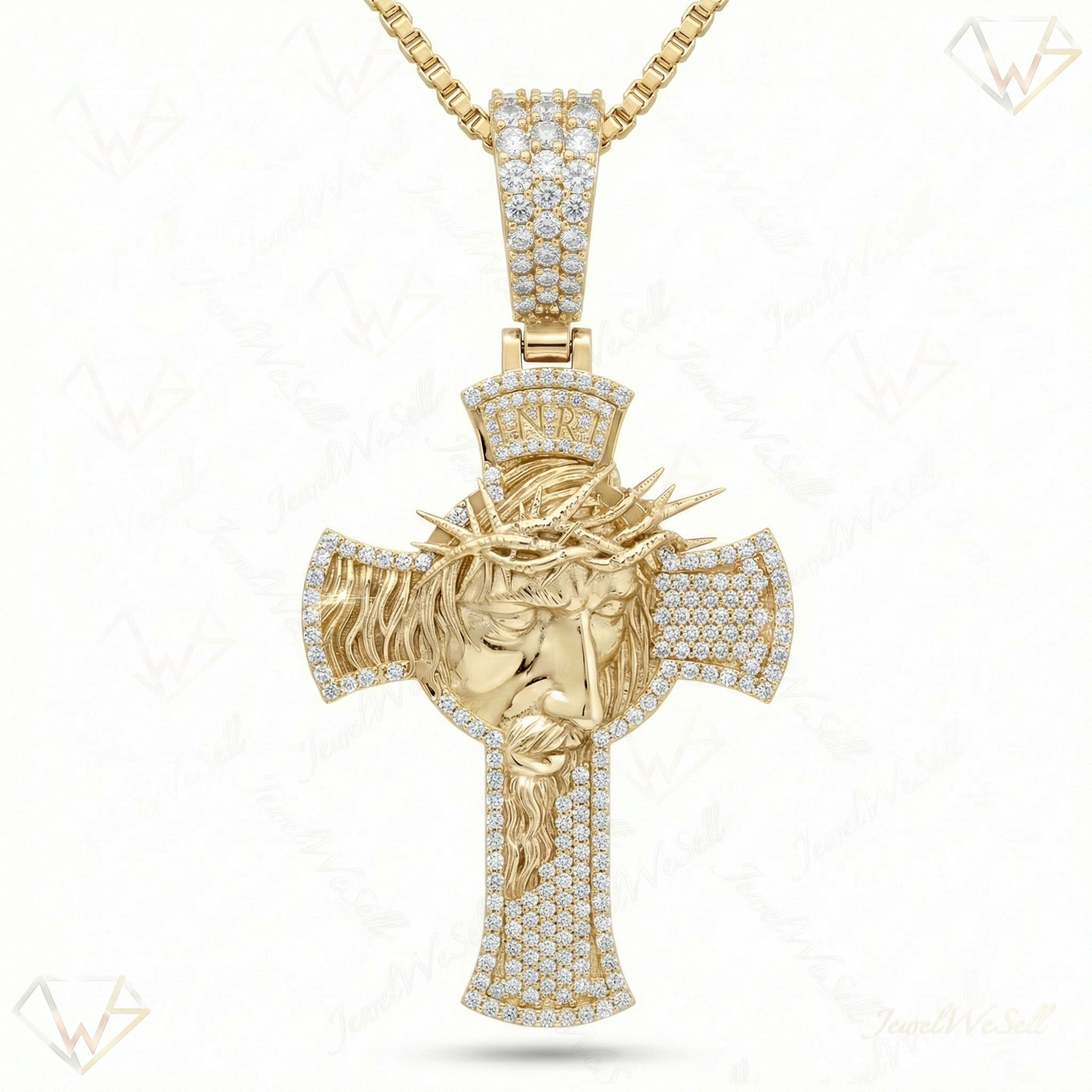 2.00 ct EF VS Lab Grown Diamond Cross Pendant in 14k Yellow Gold 202920