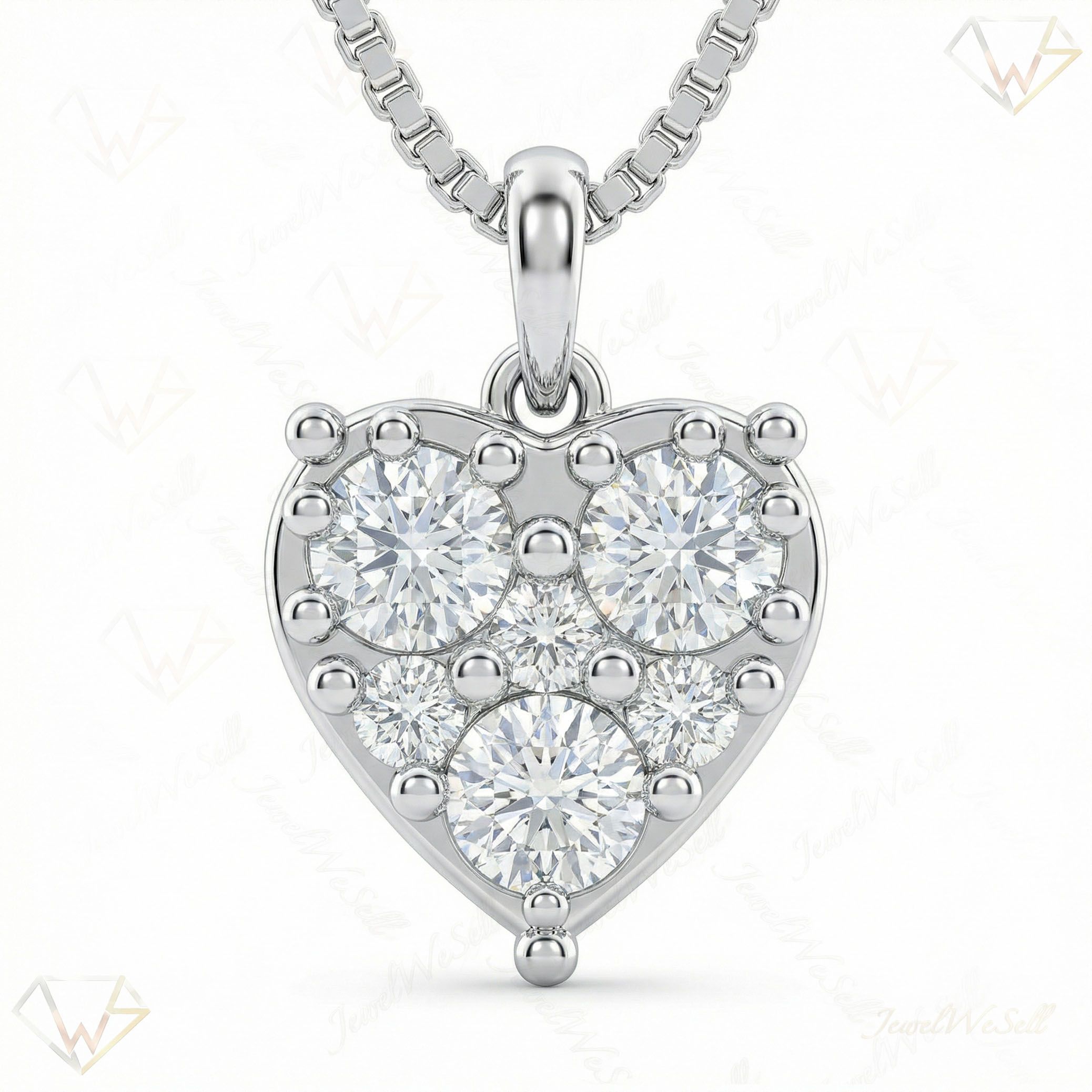 1.75 ct EF VS Lab Grown Diamond Cluster Pendant in 14k White Gold 202934