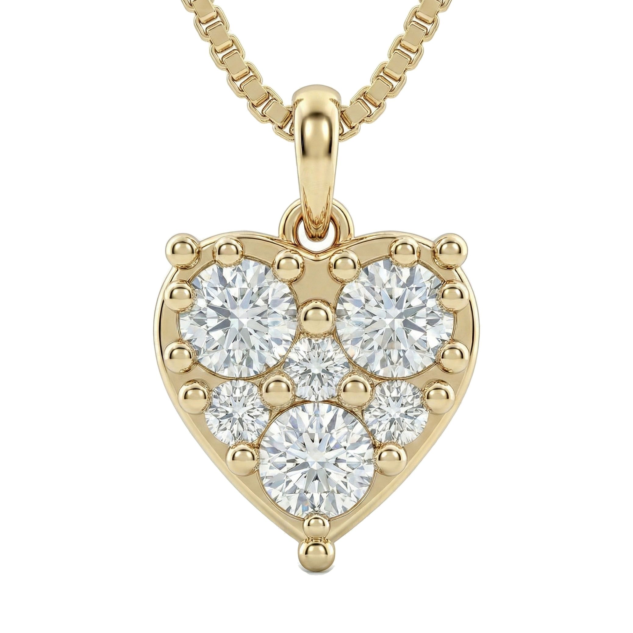 1.75 ct EF VS Lab Grown Diamond Cluster Pendant in 10k Yellow Gold 202934