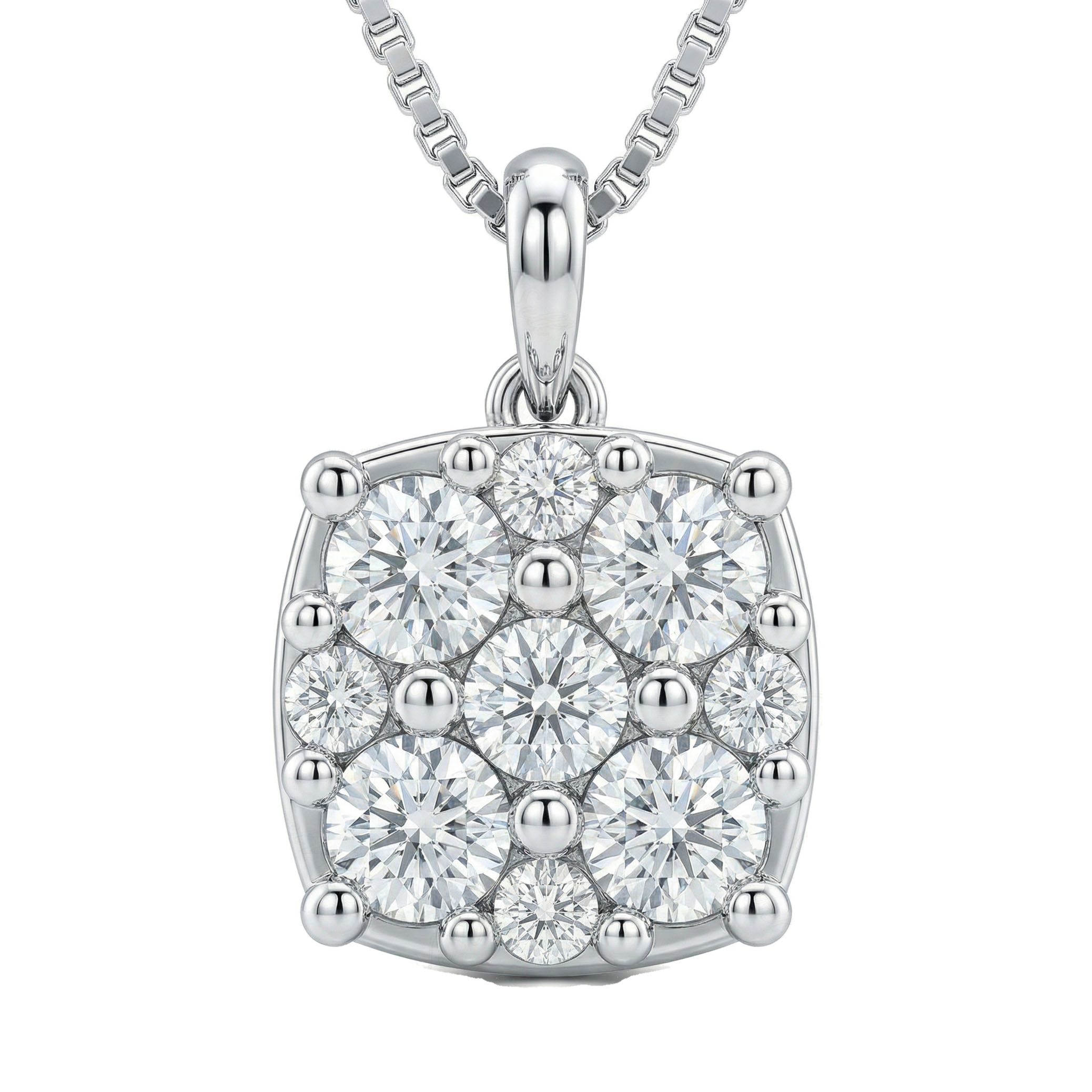 0.60 ct EF VS Lab Grown Diamond Cluster Pendant in 10k White Gold 202939