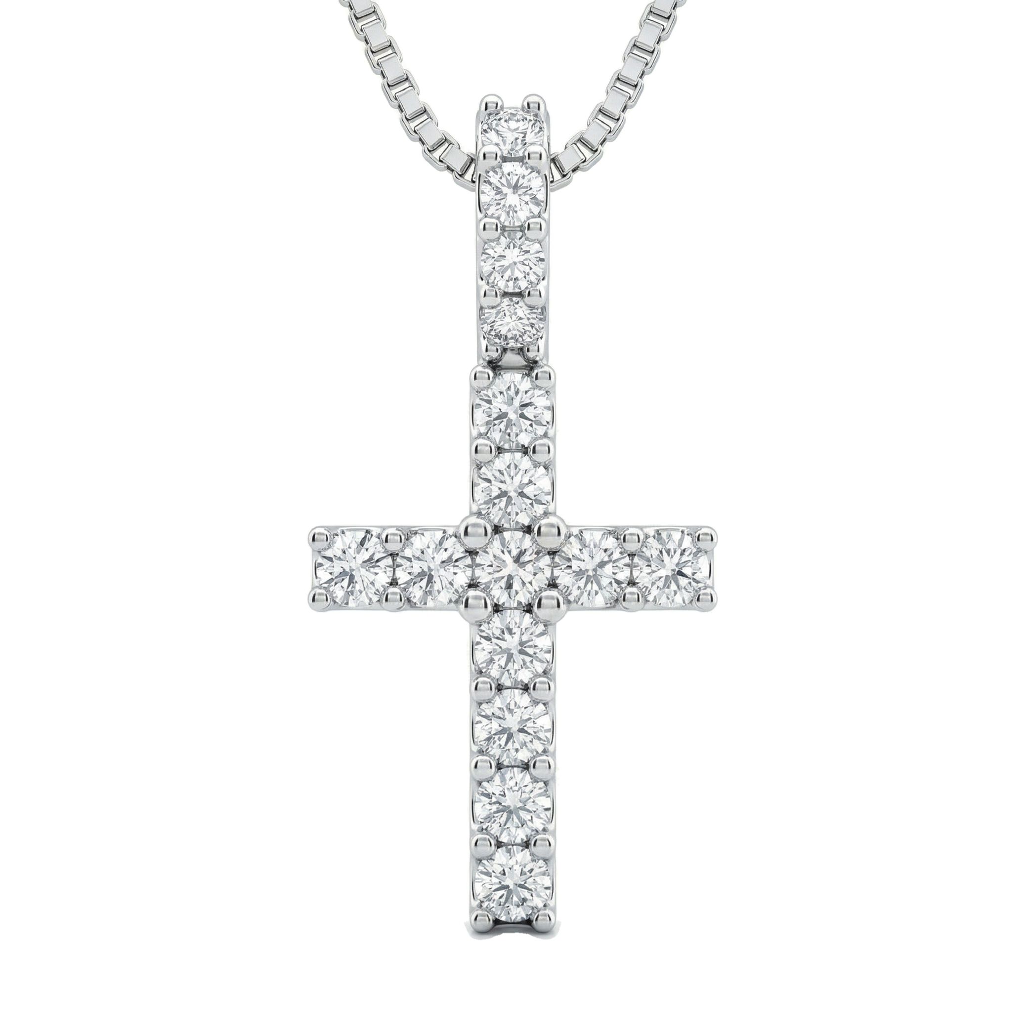 5.00 ct EF VS Lab Grown Diamond Cross Pendant in 14k White Gold 202948