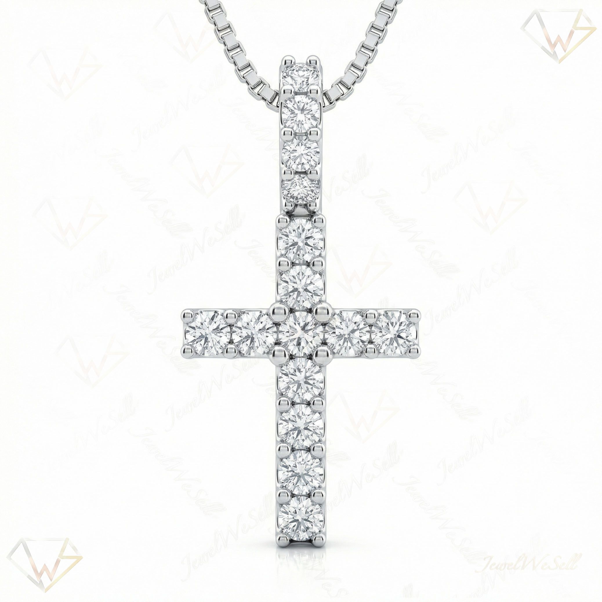 5.00 ct EF VS Lab Grown Diamond Cross Pendant in 10k White Gold 202948