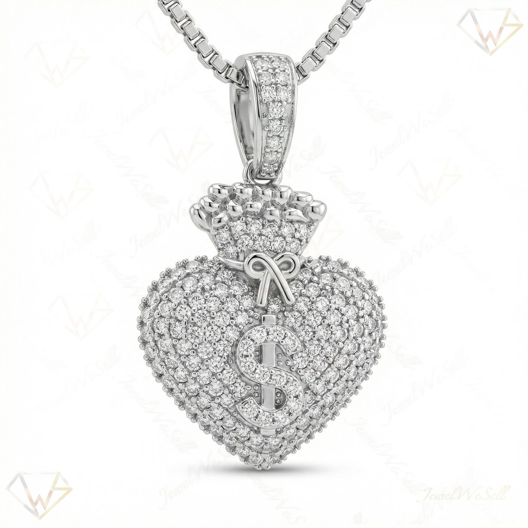 0.66 ct EF VS Lab Grown Diamond Heart Pendant in 10k White Gold 203099