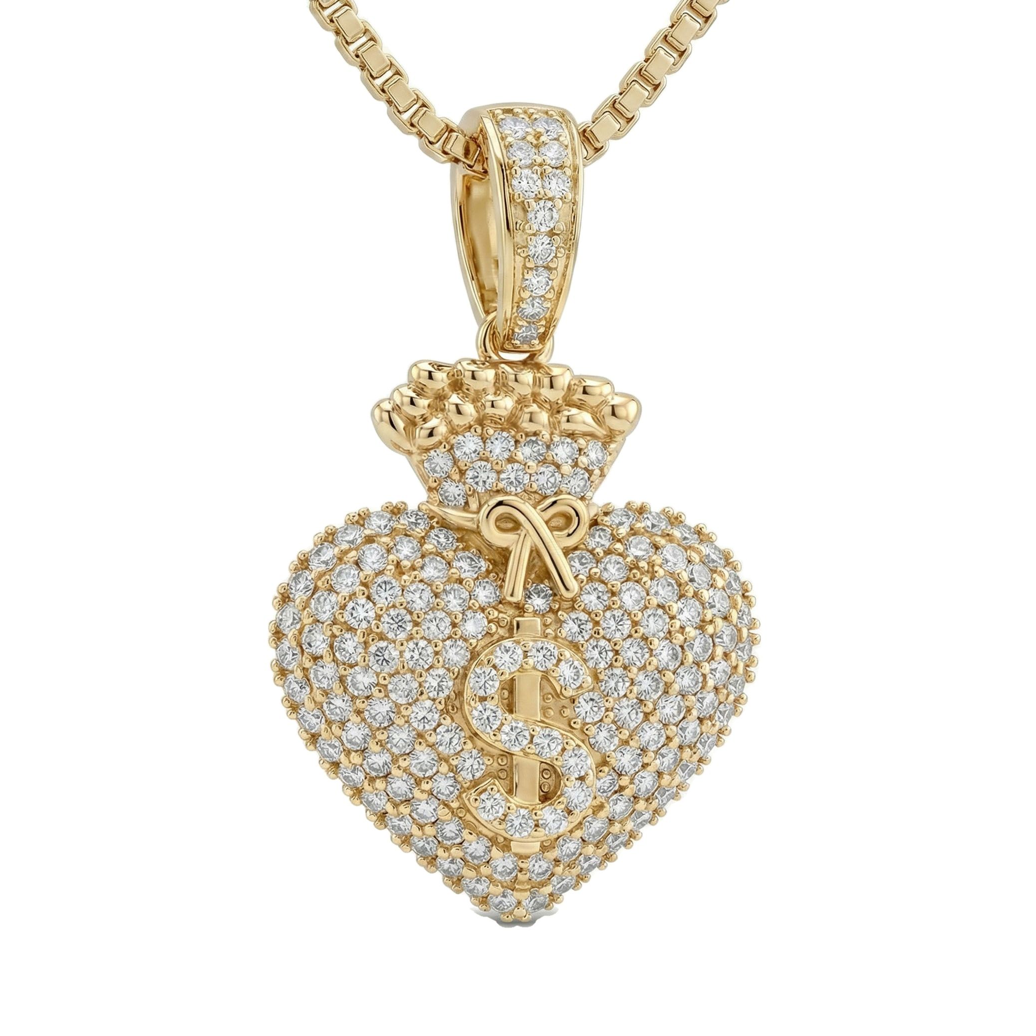 0.66 ct EF VS Lab Grown Diamond Heart Pendant in 10k Yellow Gold 203099