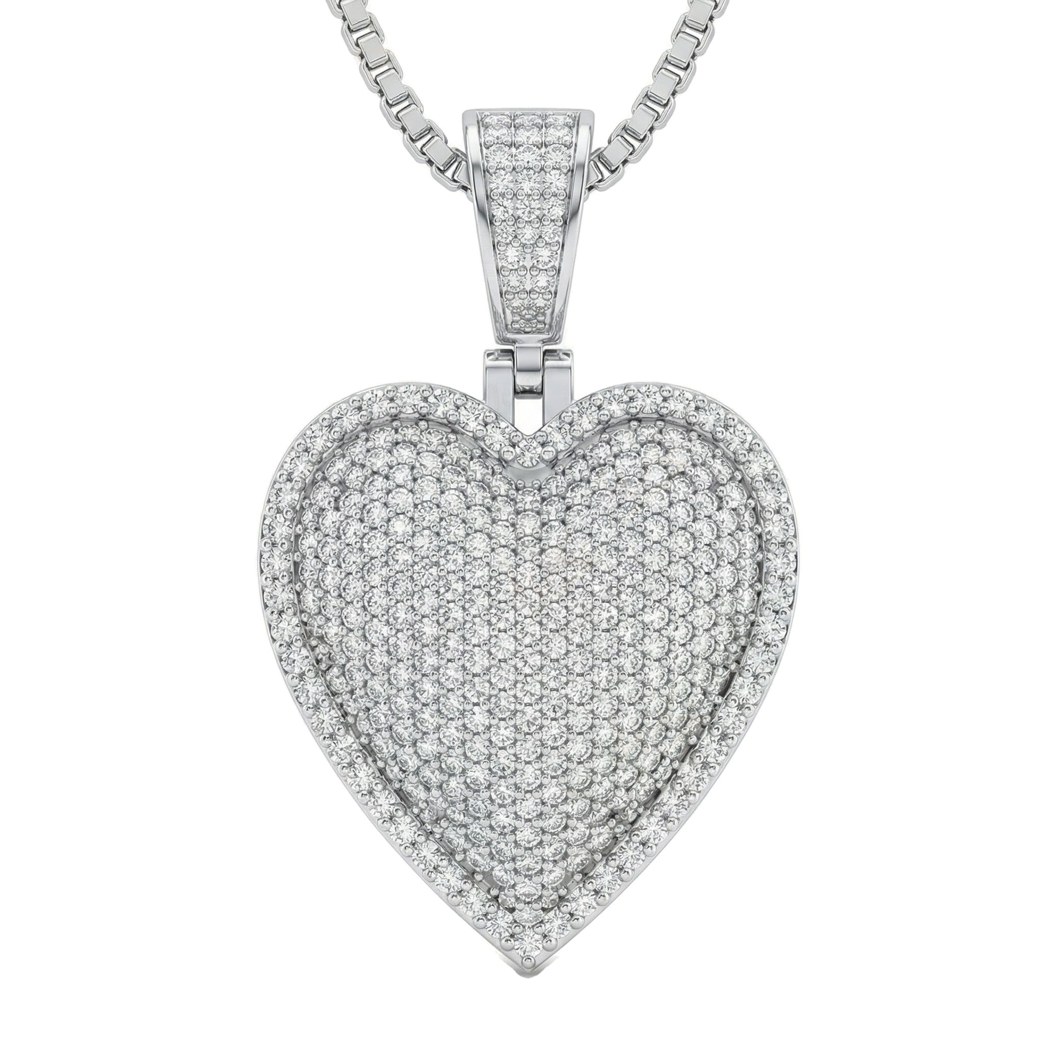 4.40 ct EF VS Lab Grown Diamond Heart Pendant in 14k White Gold 203109