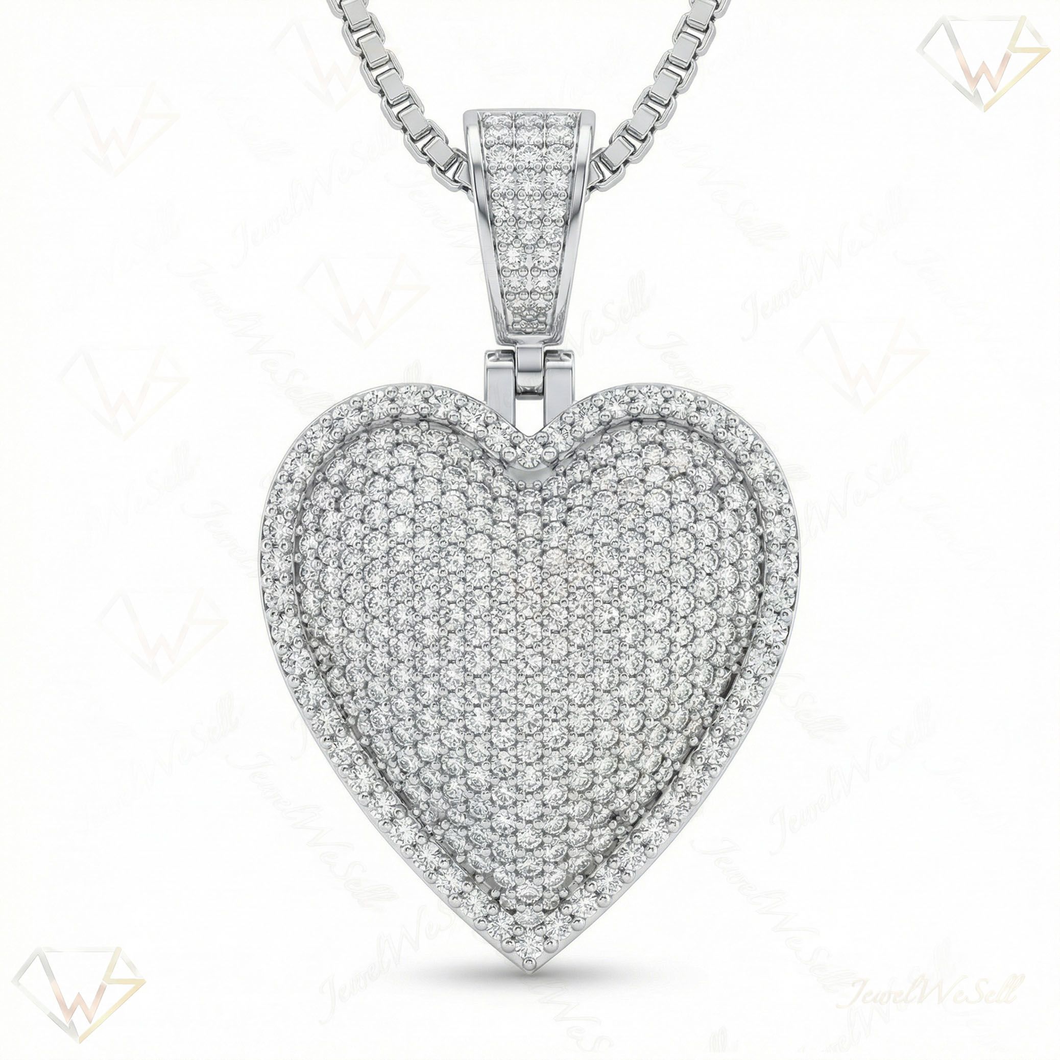 4.40 ct EF VS Lab Grown Diamond Heart Pendant in 10k White Gold 203109