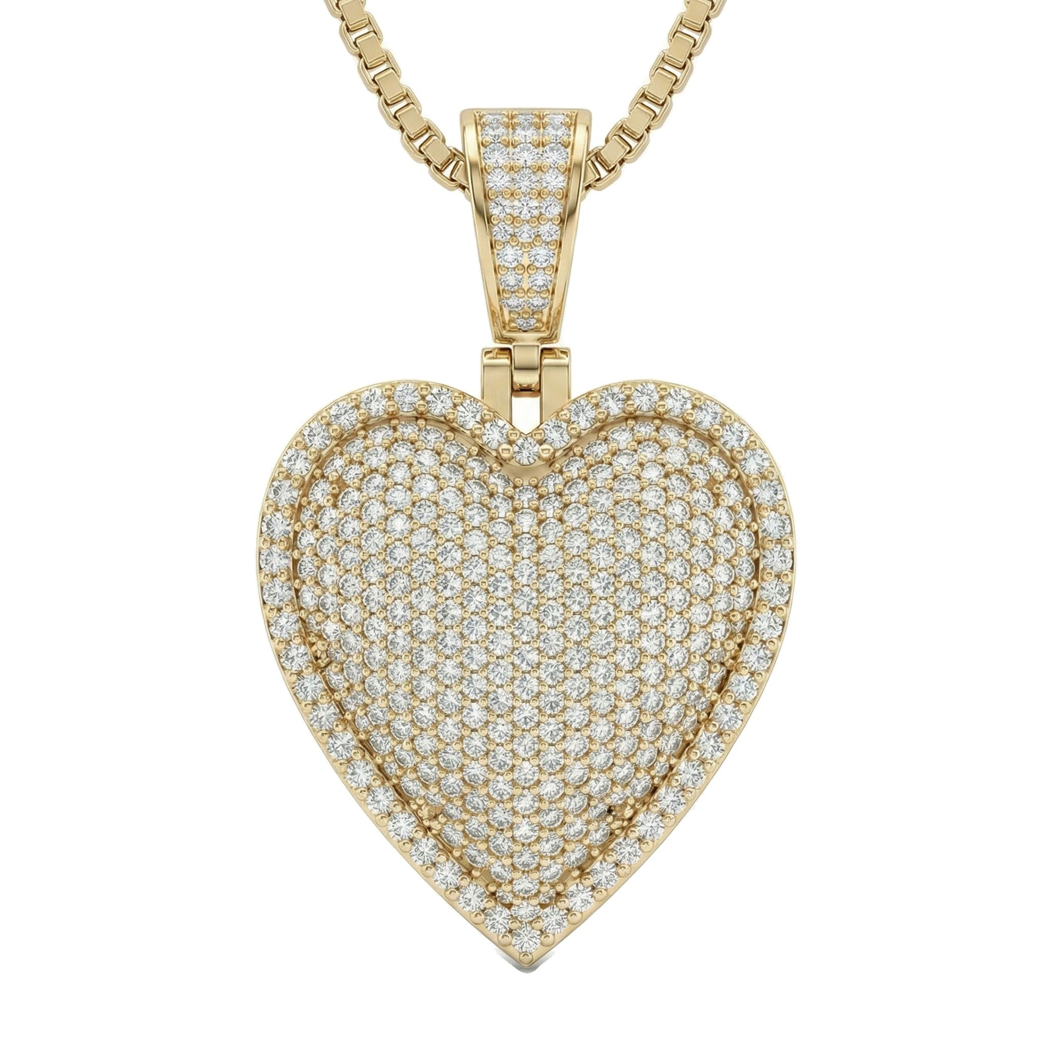 4.40 ct EF VS Lab Grown Diamond Heart Pendant in 10k Yellow Gold 203109