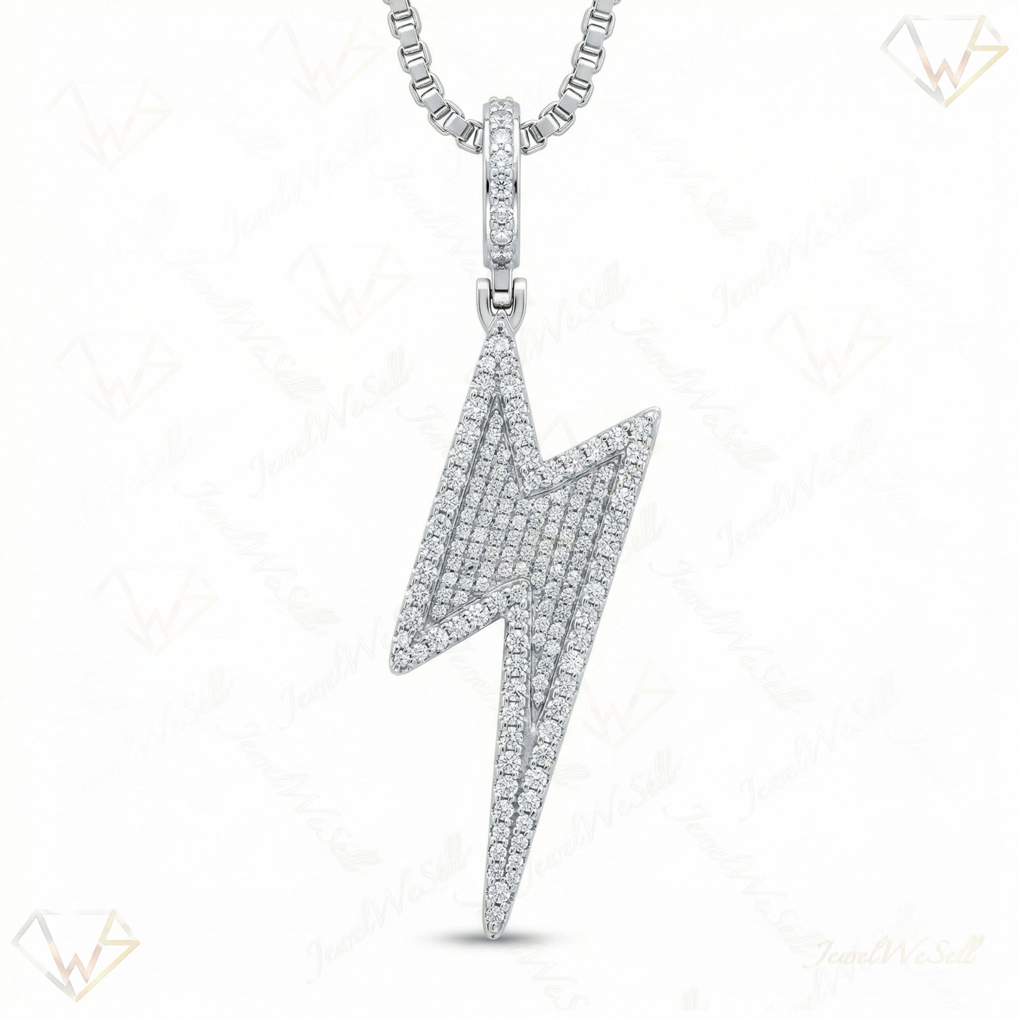 5.00 ct EF VS Lab Grown Diamond Lightening Pendant in 10k White Gold 203115