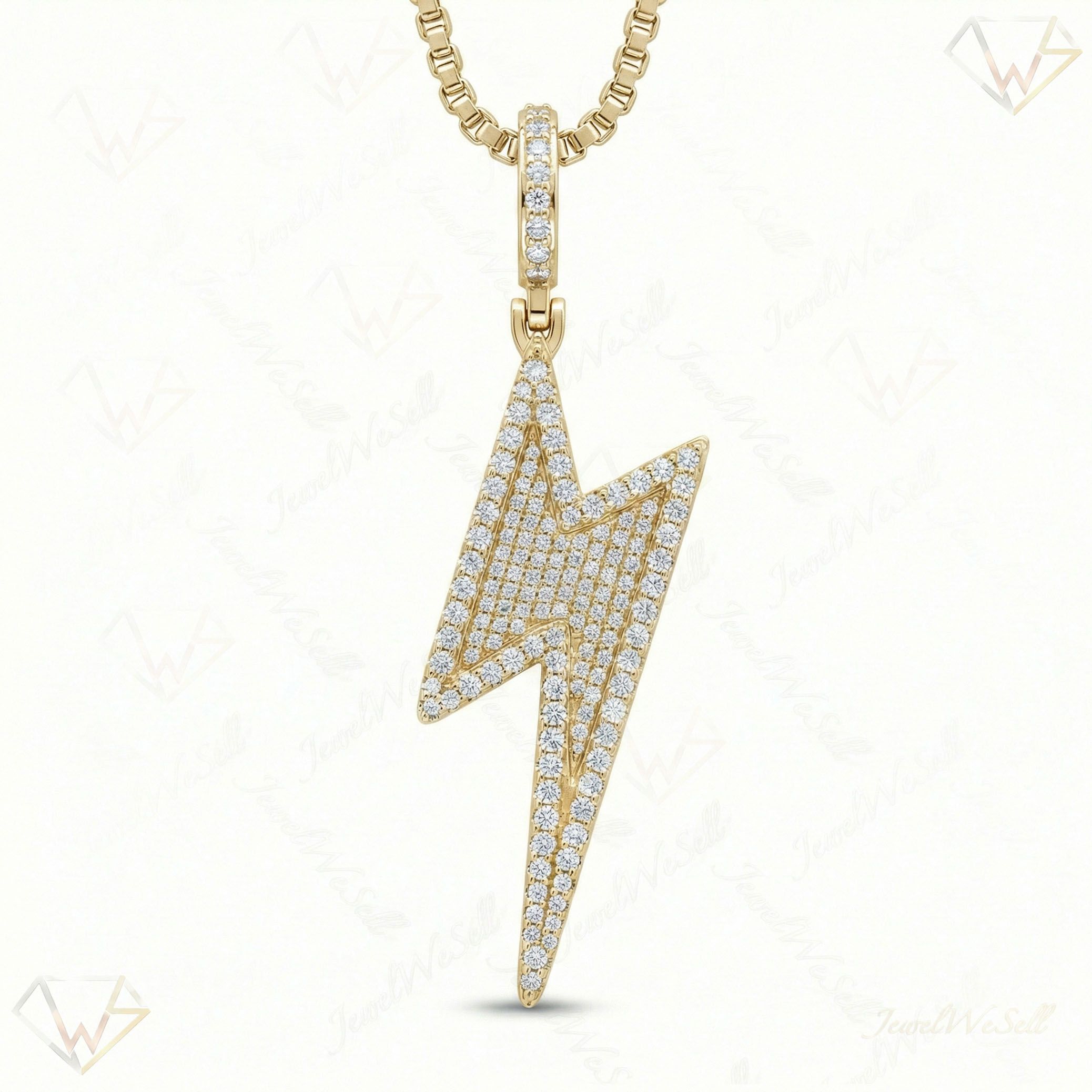 5.00 ct EF VS Lab Grown Diamond Lightening Pendant in 10k Yellow Gold 203115