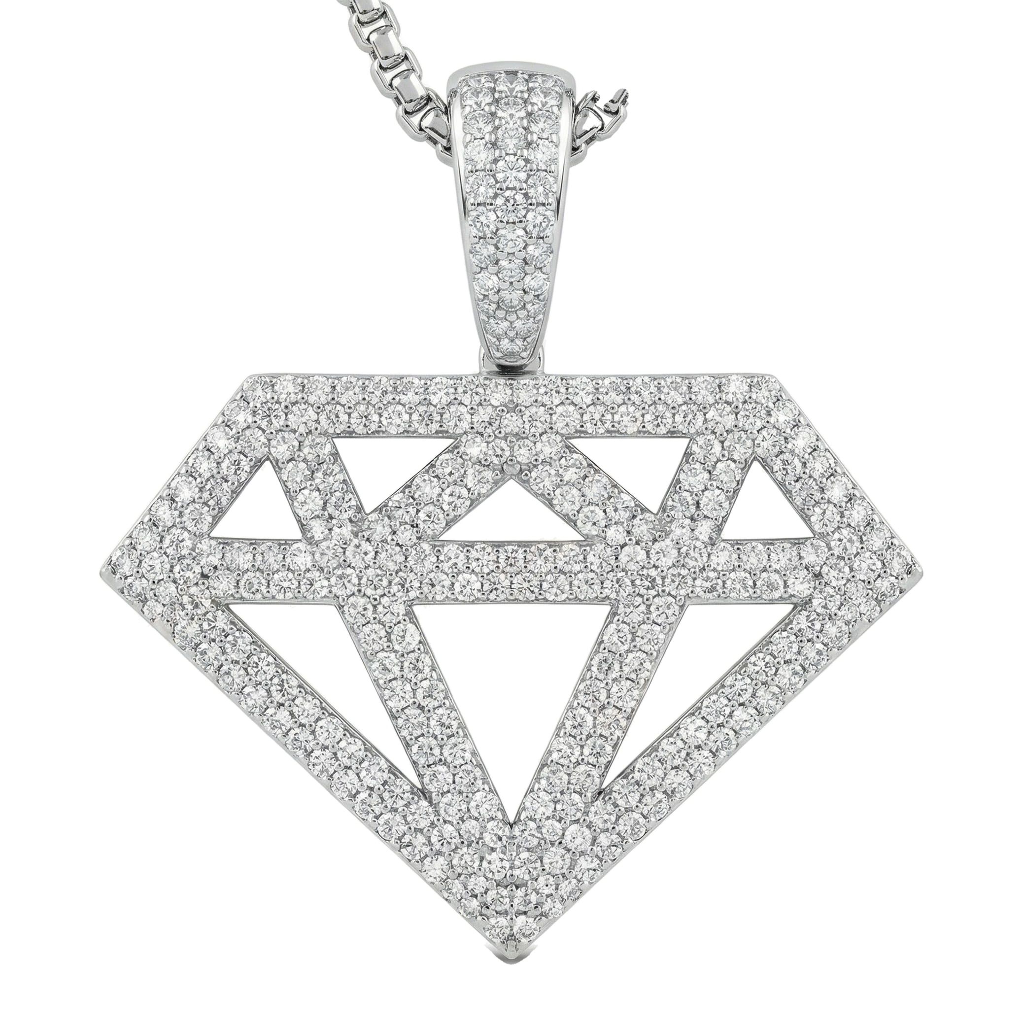 3.20 ct EF VS Lab Grown Diamond Card Pendant in 10k White Gold 203165