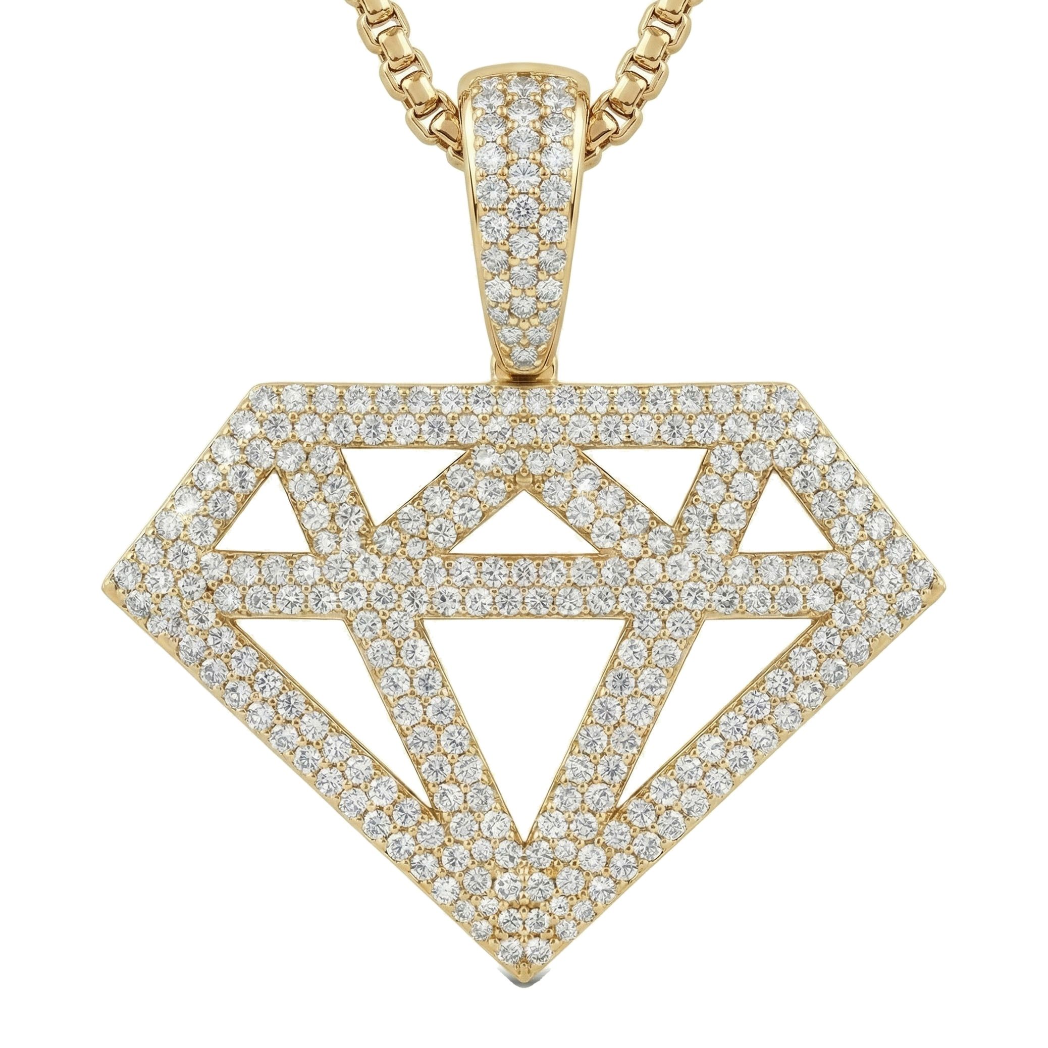 3.20 ct EF VS Lab Grown Diamond Card Pendant in 10k Yellow Gold 203165