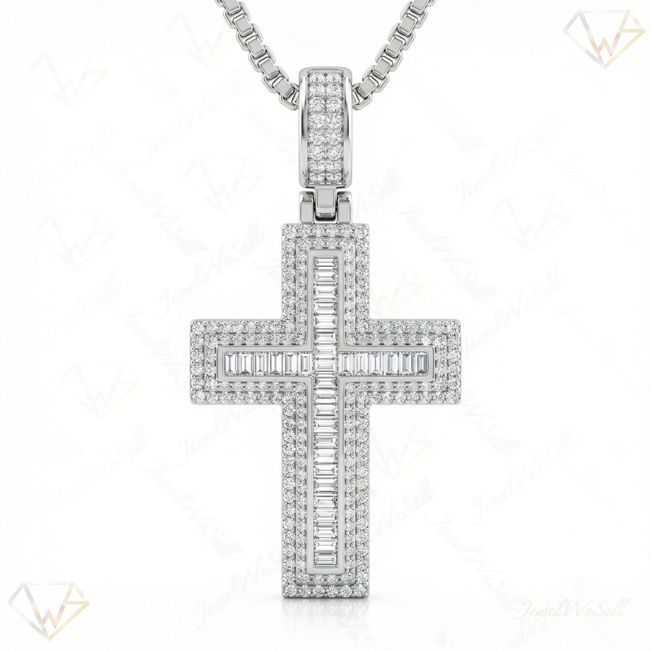 1.25 ct EF VS Lab Grown Diamond Cross Pendant in 10k White Gold 203276