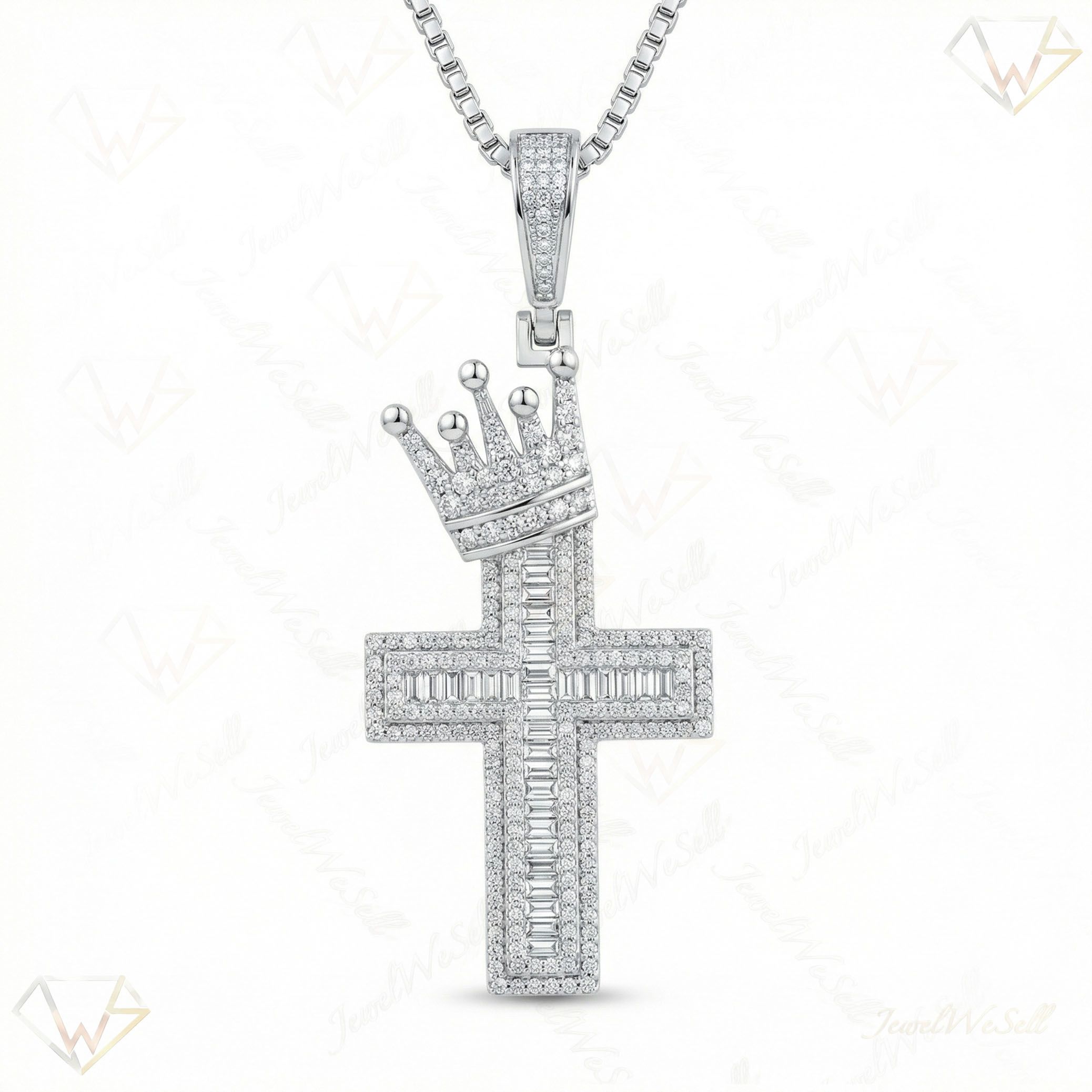 1.33 ct EF VS Lab Grown Diamond Cross Pendant in 10k White Gold 203277