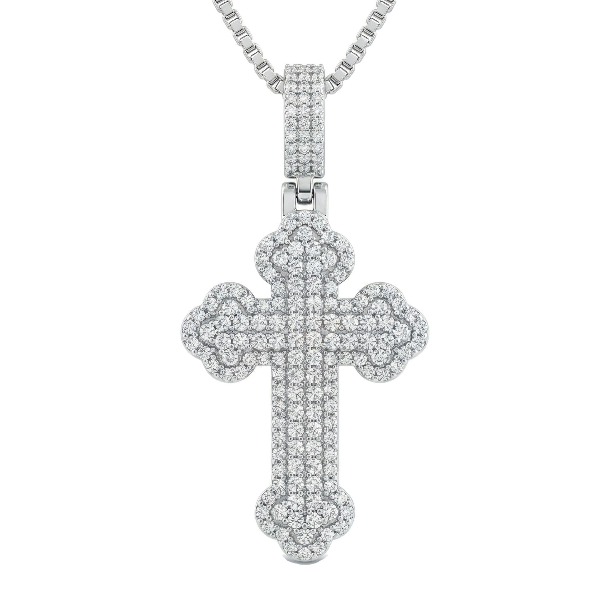 2.25 ct EF VS Lab Grown Diamond Cross Pendant in 10k White Gold 203425