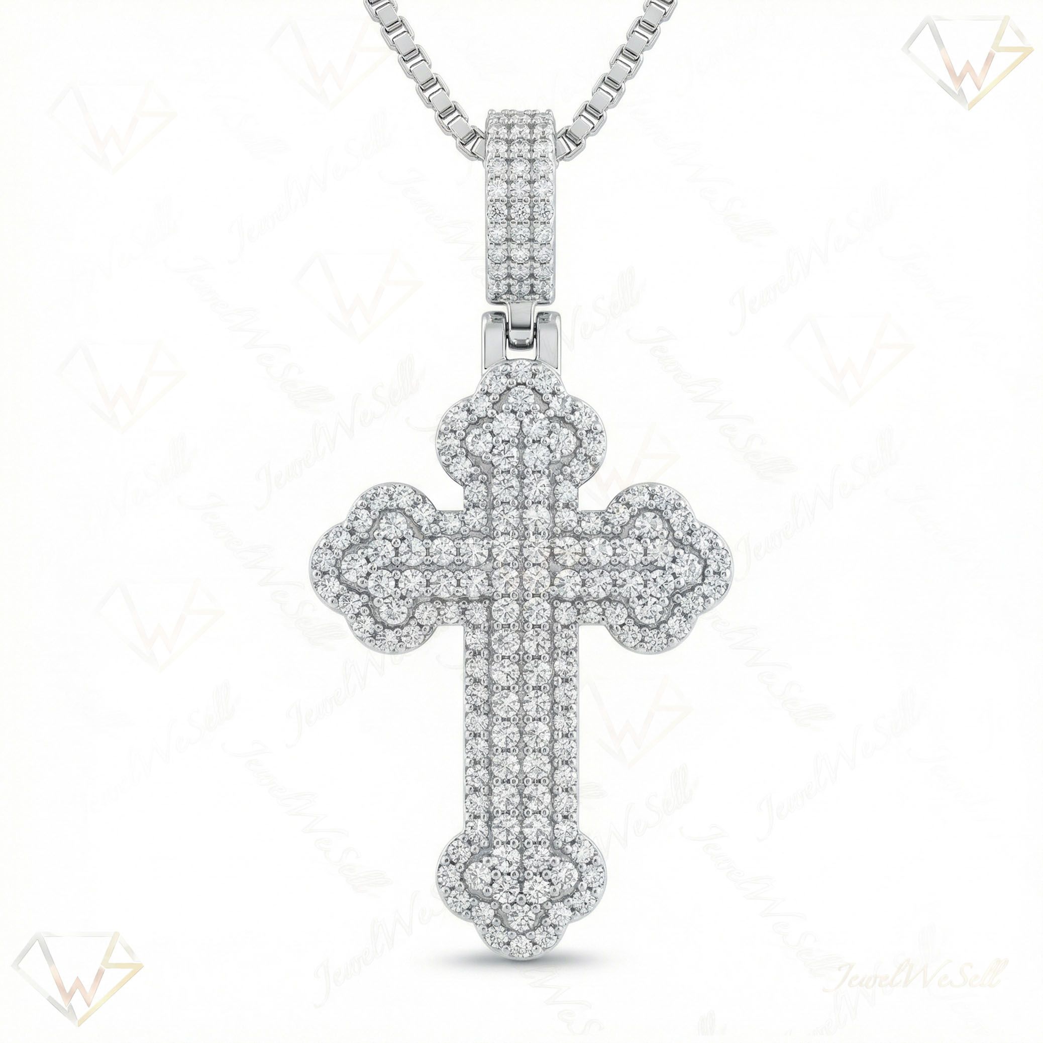 2.25 ct EF VS Lab Grown Diamond Cross Pendant in 14k White Gold 203425