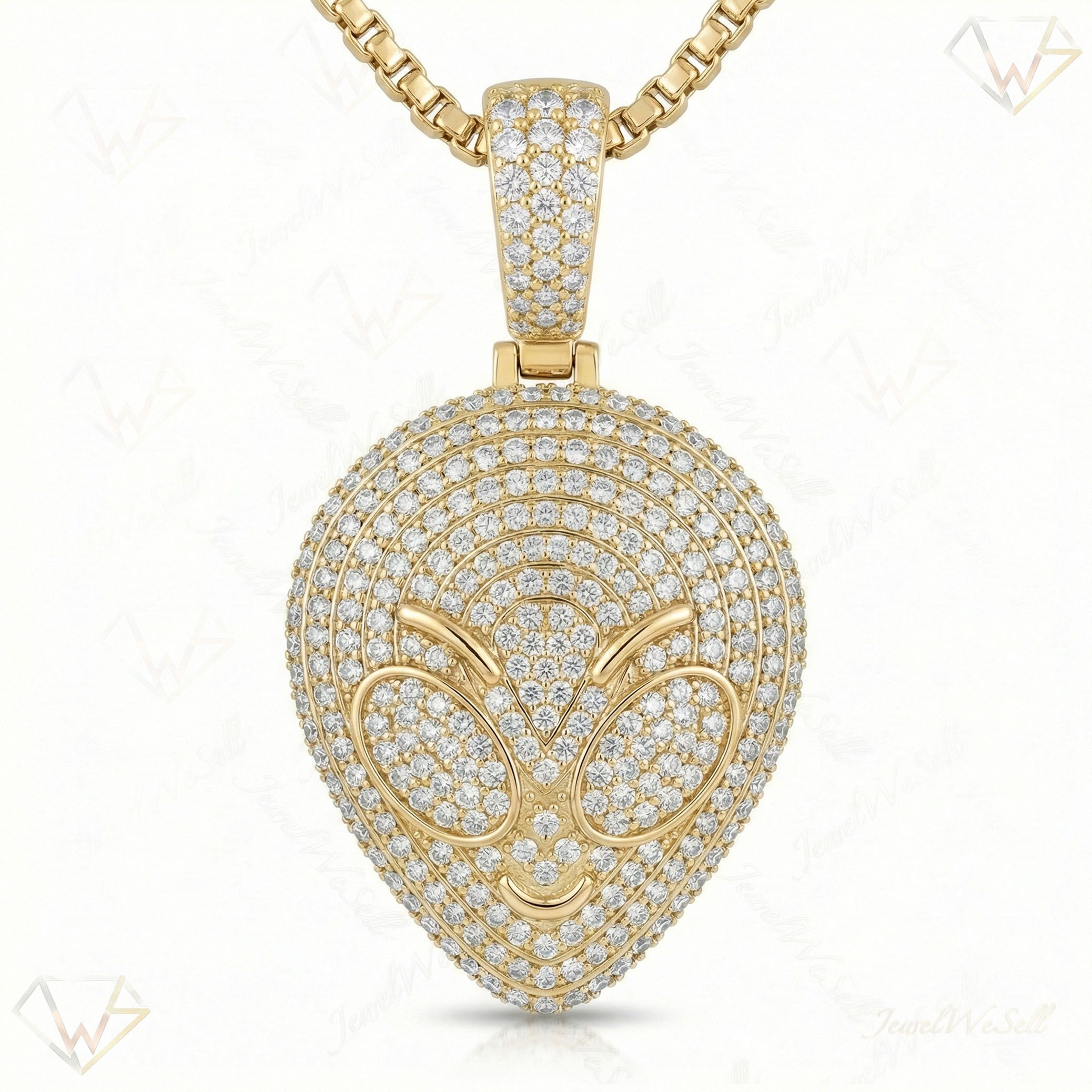 1.66 ct EF VS Lab Grown Diamond Human Pendant in 10k Yellow Gold 203815