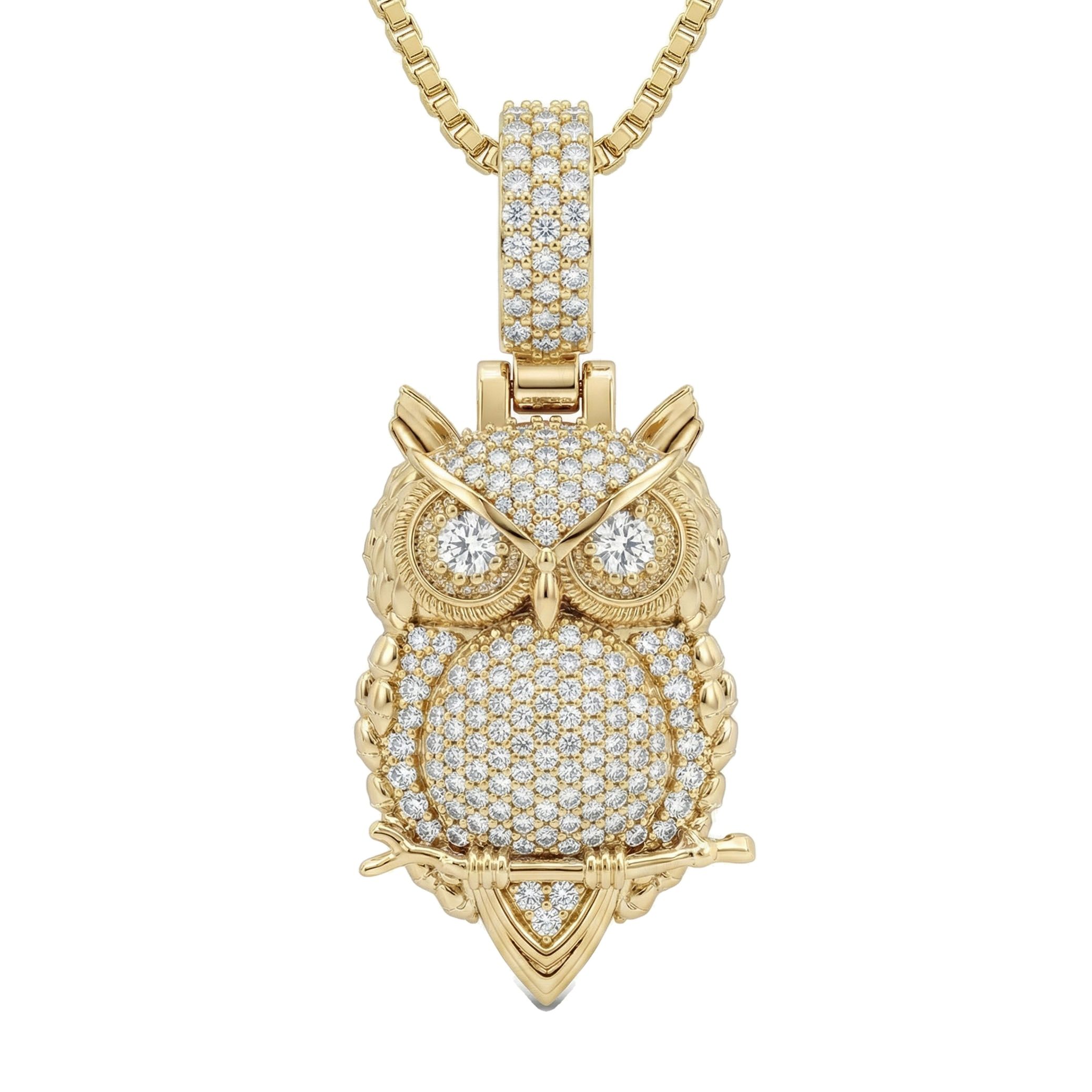 2.66 ct EF VS Lab Grown Diamond Bird Pendant in 14k Yellow Gold 203911