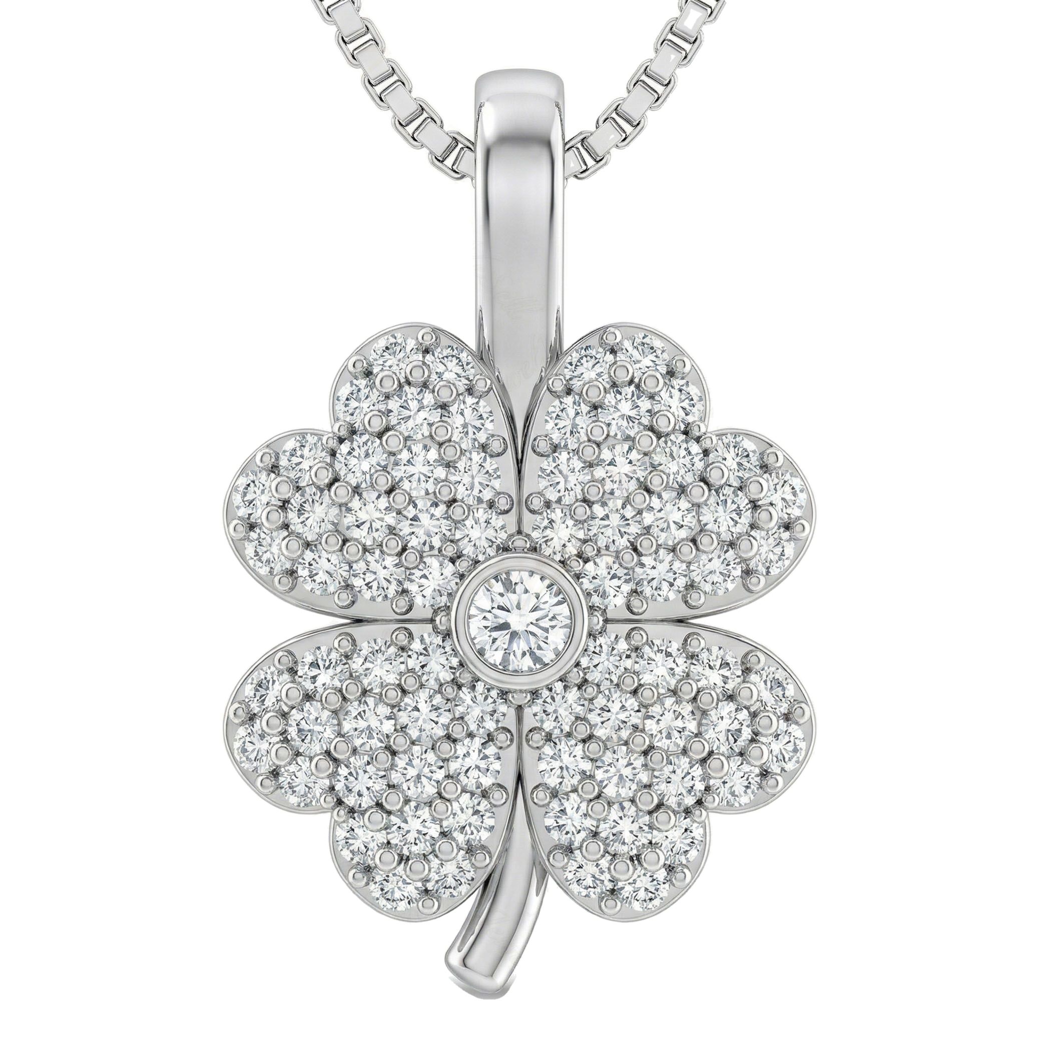 0.40 ct EF VS Lab Grown Diamond Flower Pendant in 14k White Gold 232583
