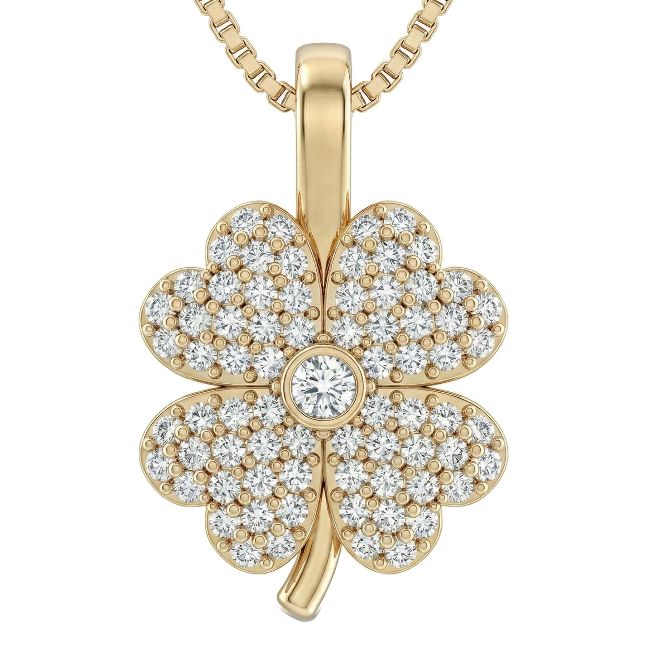0.40 ct EF VS Lab Grown Diamond Flower Pendant in 10k Yellow Gold 232583