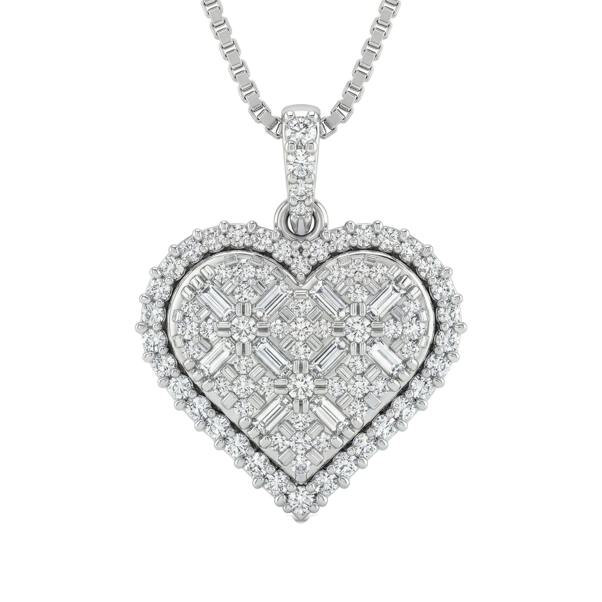 0.60 ct EF VS Moissanite Heart Pendant in 925 Sterling Silver 232597