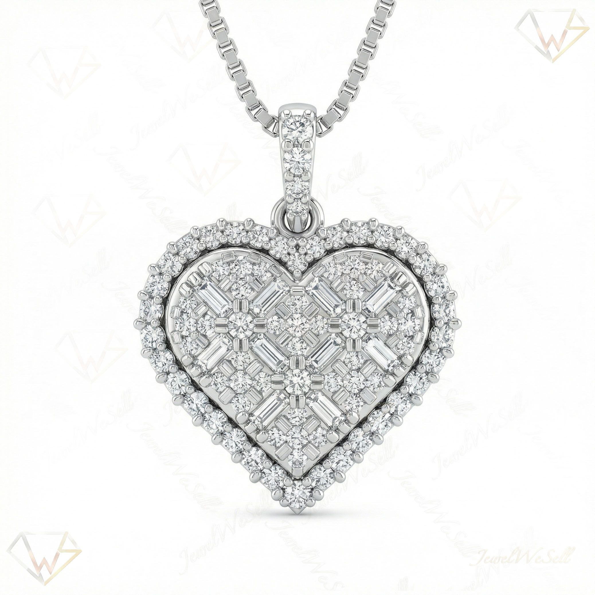0.60 ct EF VS Lab Grown Diamond Heart Pendant in 10k White Gold 232597