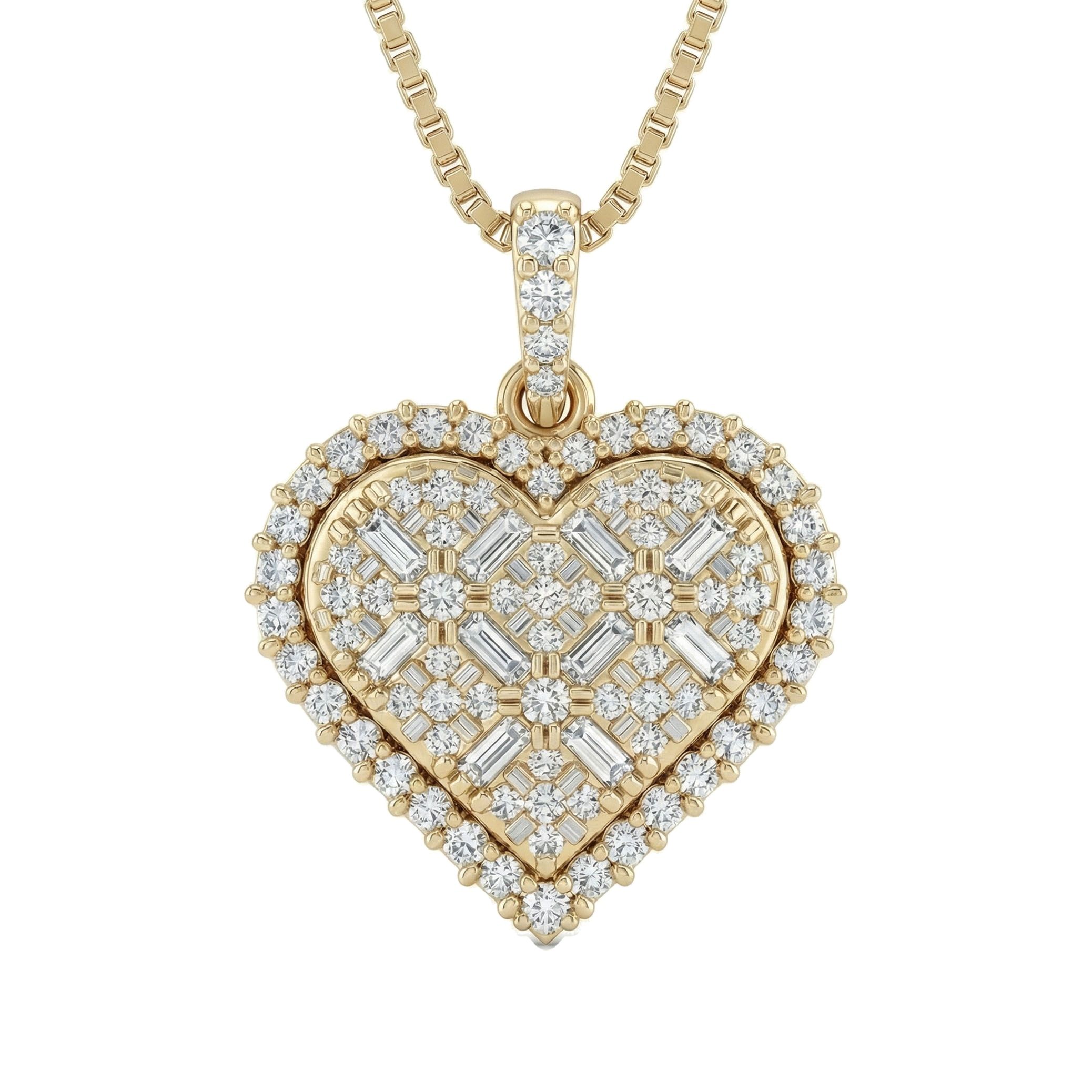 0.60 ct EF VS Lab Grown Diamond Heart Pendant in 14k Yellow Gold 232597