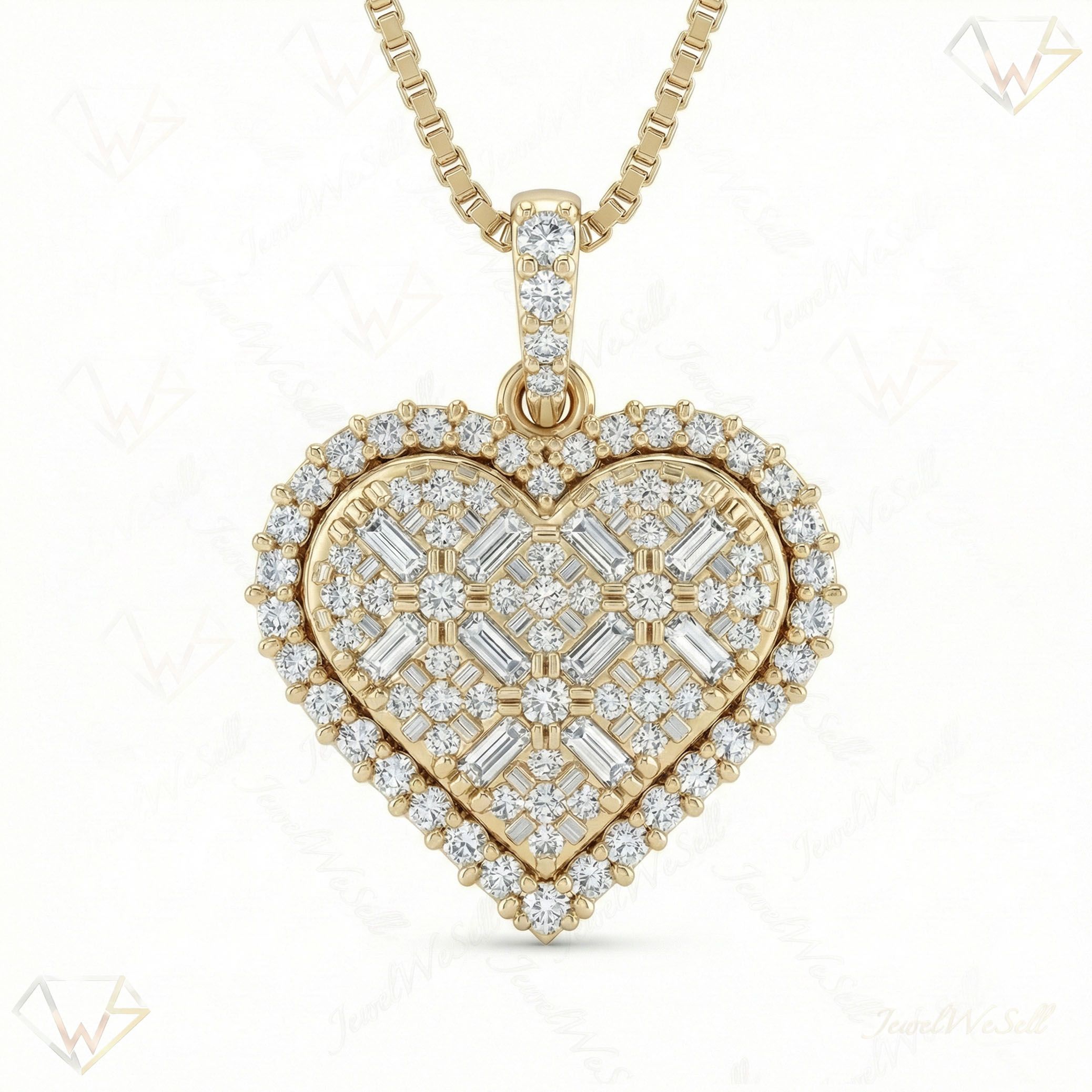 0.60 ct EF VS Lab Grown Diamond Heart Pendant in 10k Yellow Gold 232597