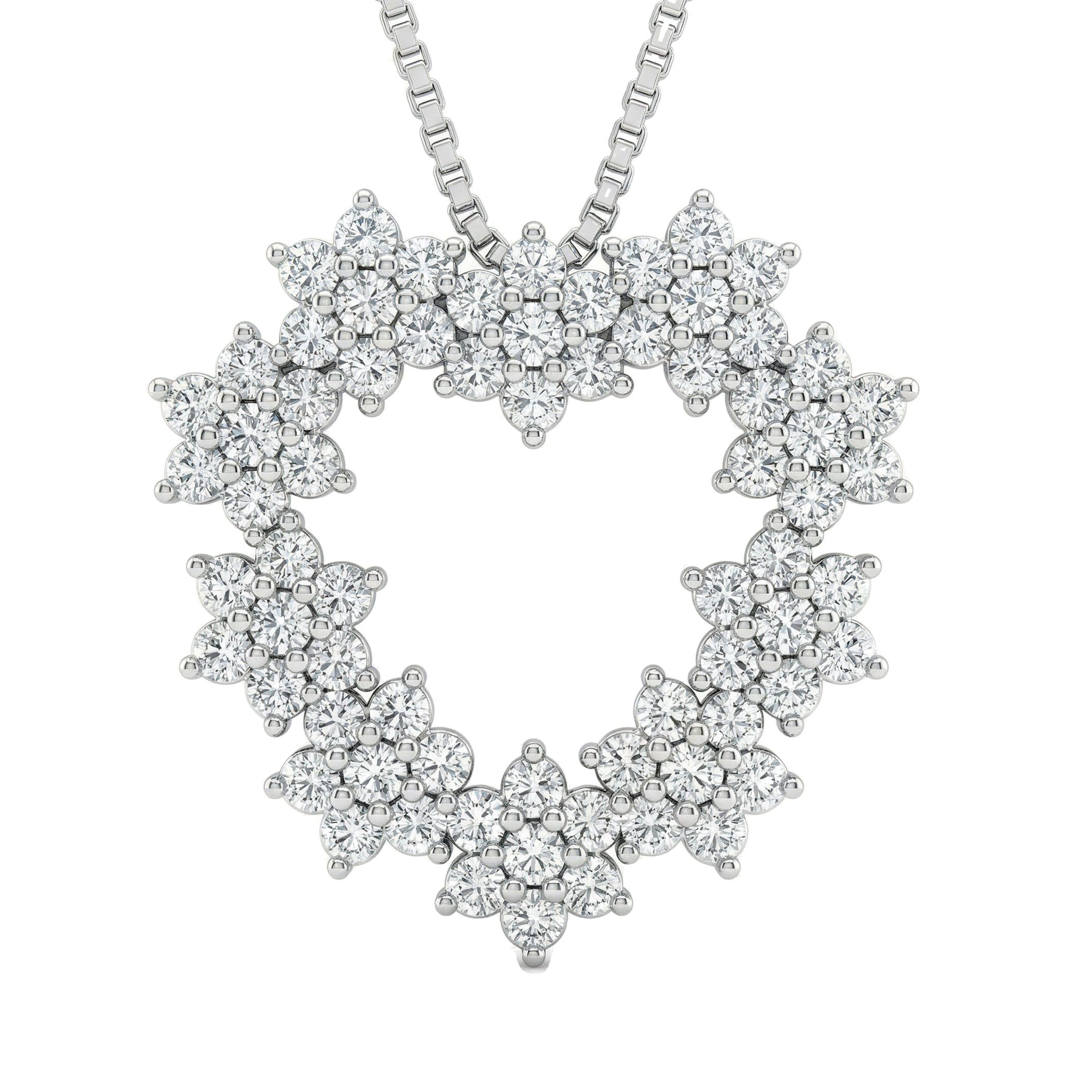 3.50 ct EF VS Lab Grown Diamond Heart Pendant in 10k White Gold 3406