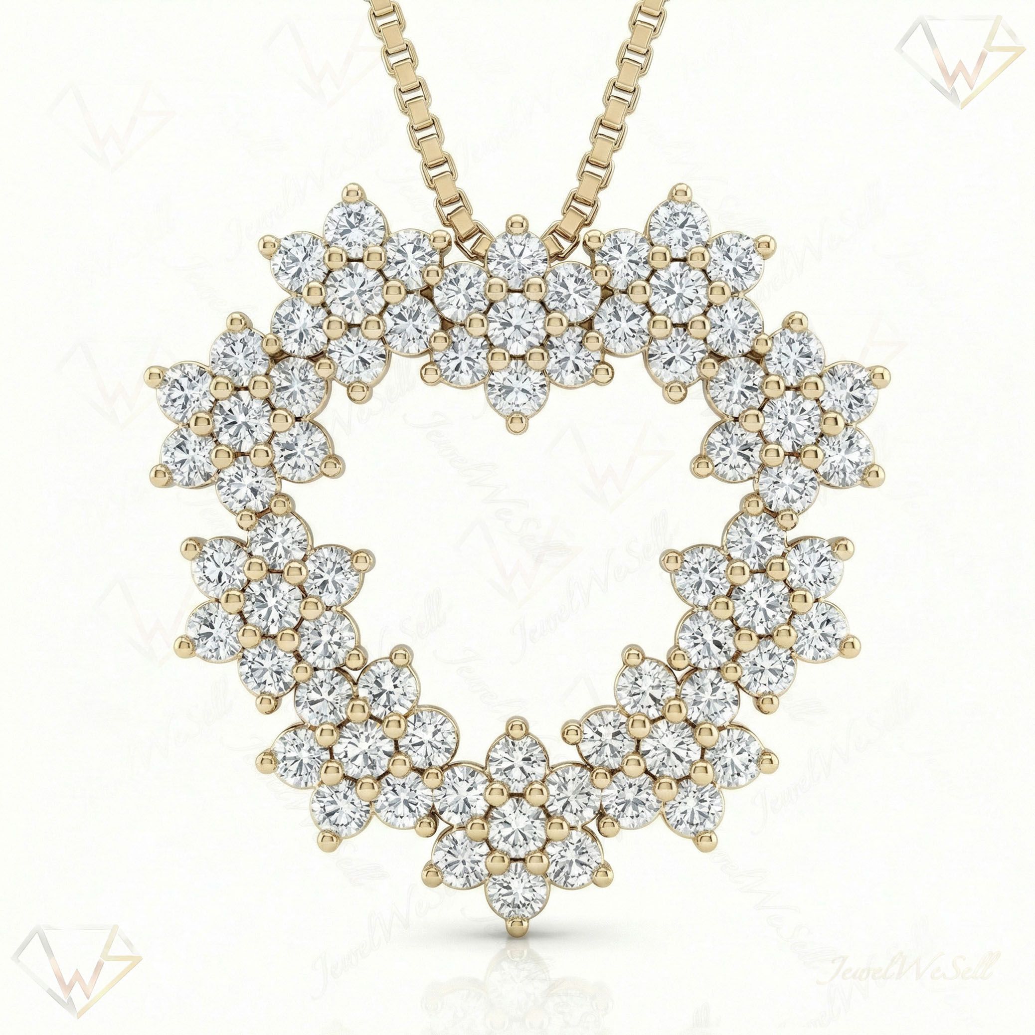 3.50 ct EF VS Lab Grown Diamond Heart Pendant in 10k Yellow Gold 3406