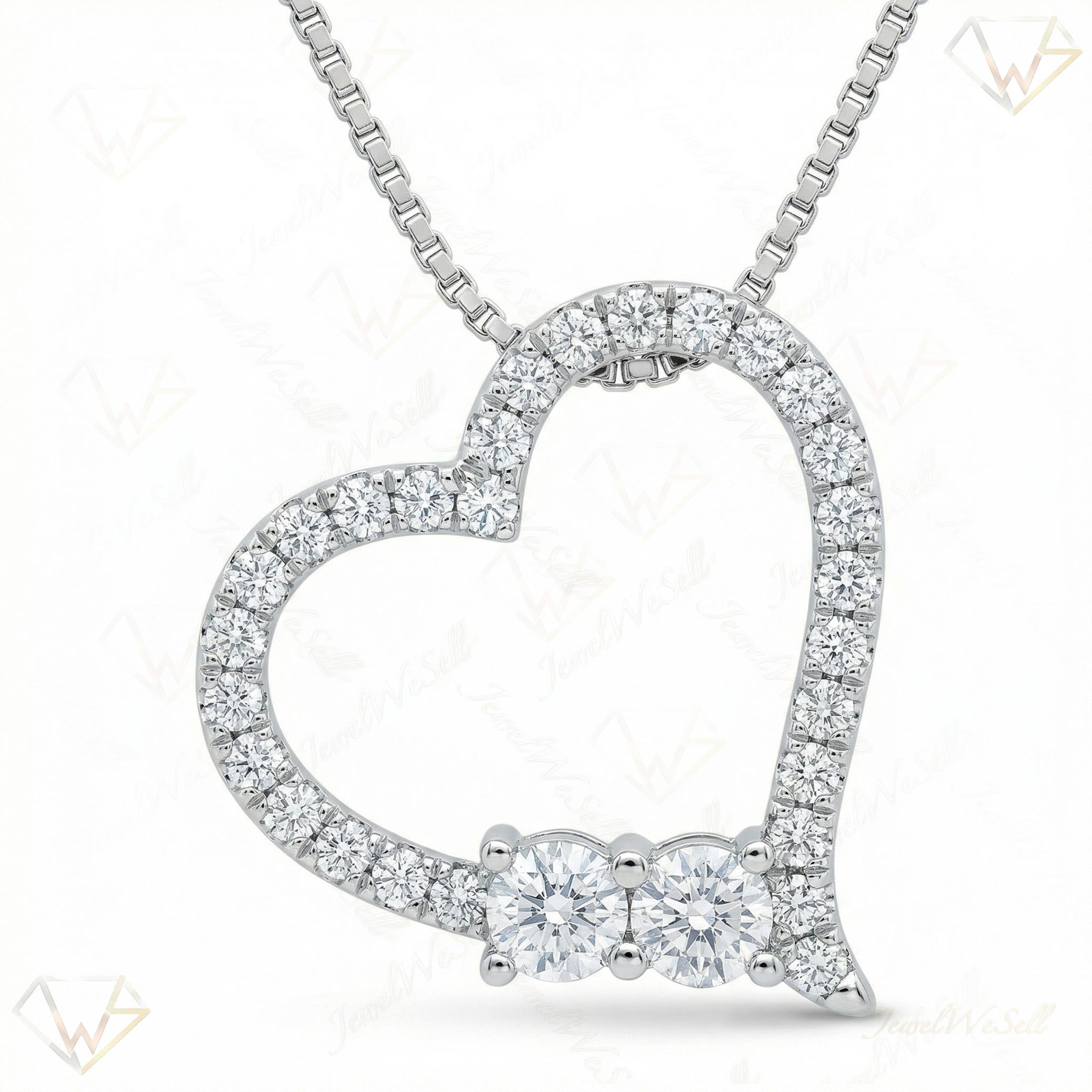 1.00 ct EF VS Lab Grown Diamond Heart Pendant in 10k White Gold 7774