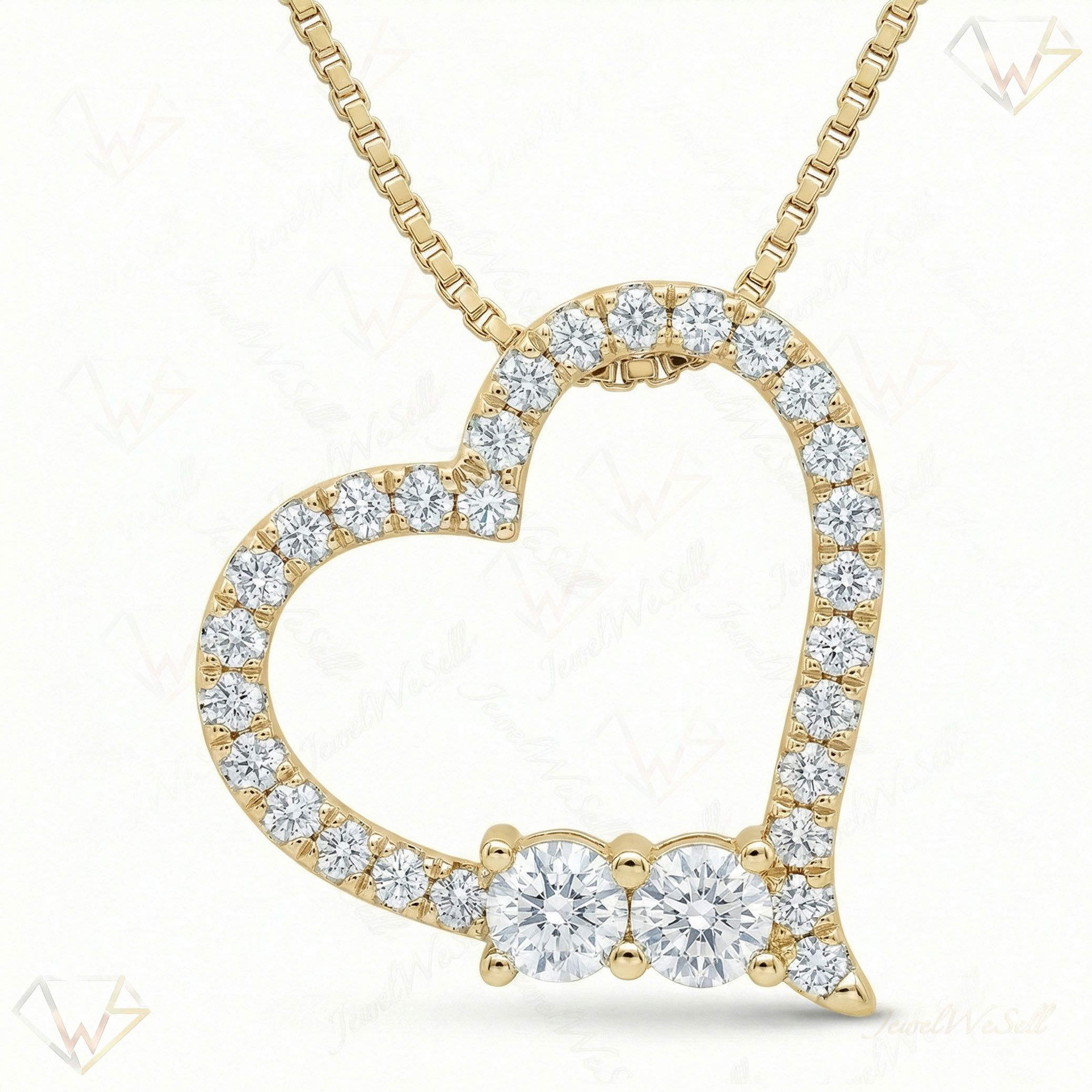 1.00 ct EF VS Lab Grown Diamond Heart Pendant in 10k Yellow Gold 7774