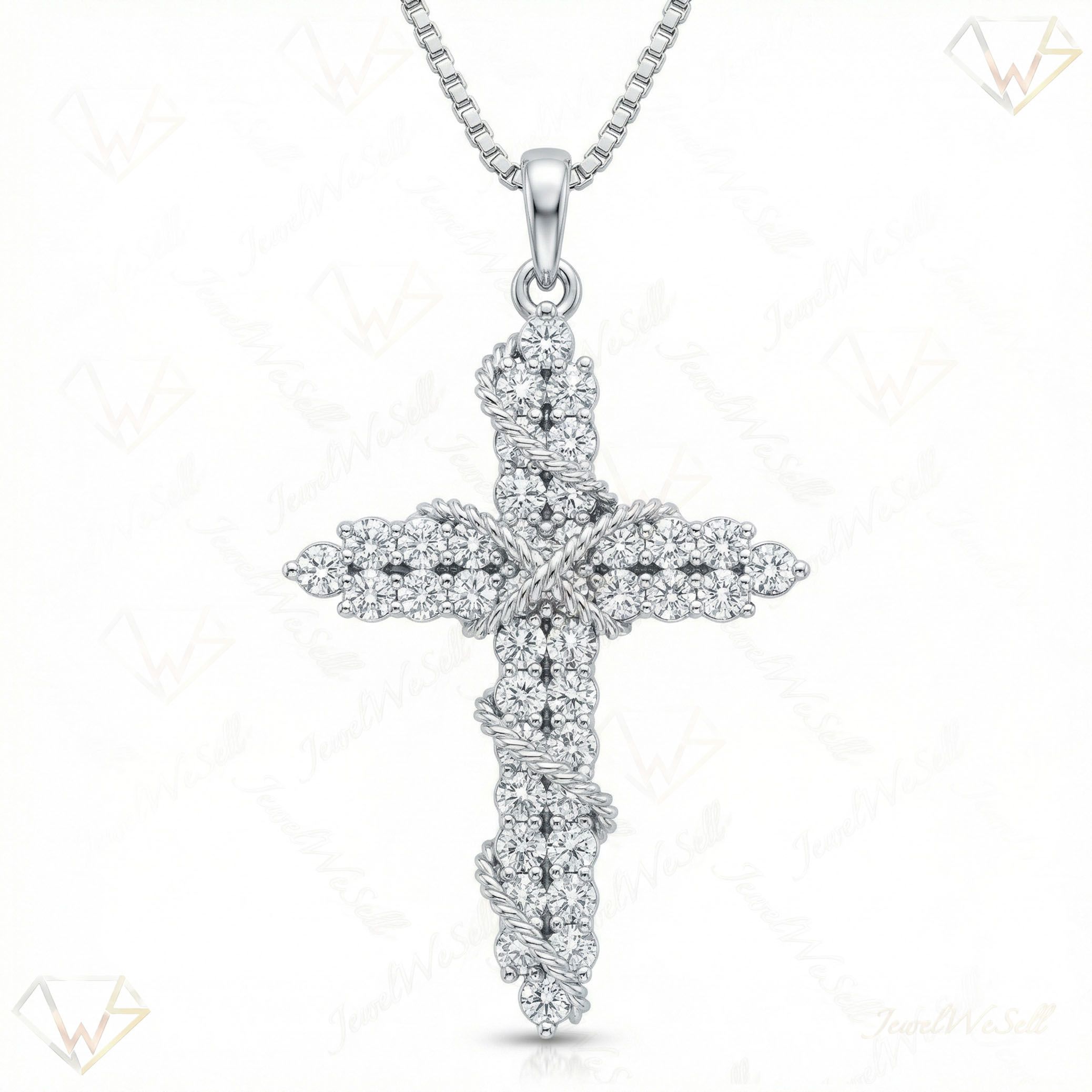 2.00 ct EF VS Moissanite Cross Pendant in 925 Sterling Silver 7982