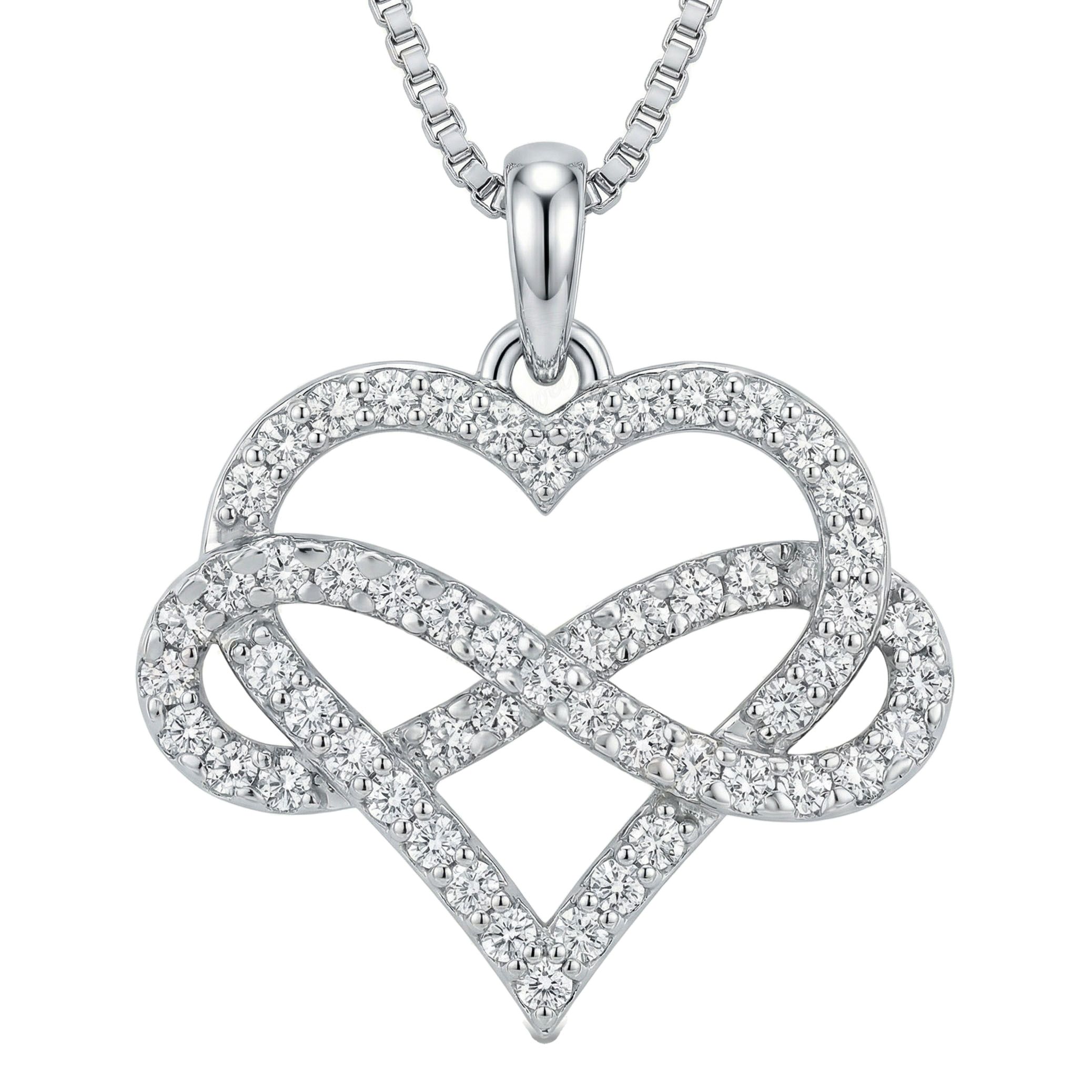 0.60 ct EF VS Moissanite Heart Pendant in 925 Sterling Silver 8029