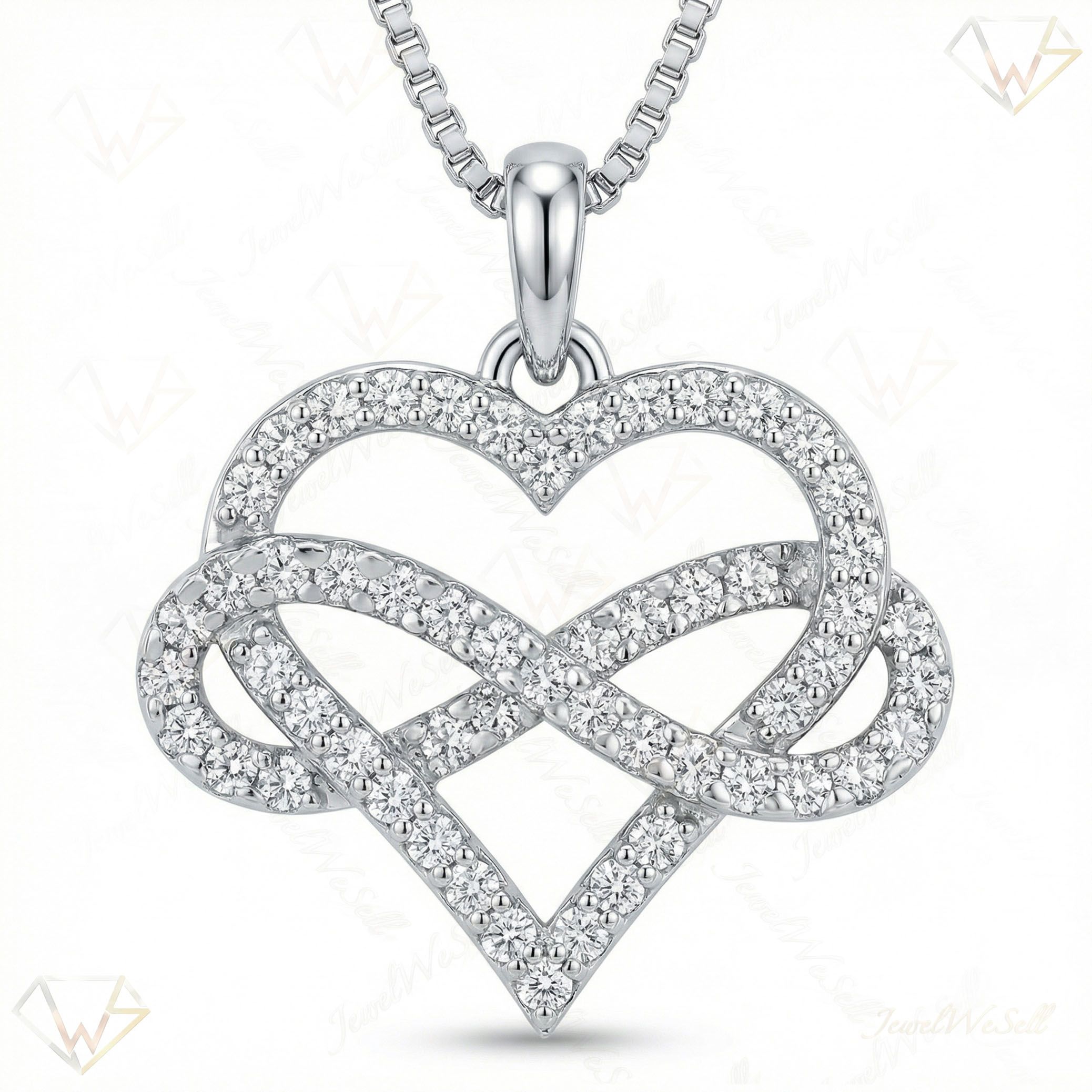 0.60 ct EF VS Lab Grown Diamond Heart Pendant in 10k White Gold 8029