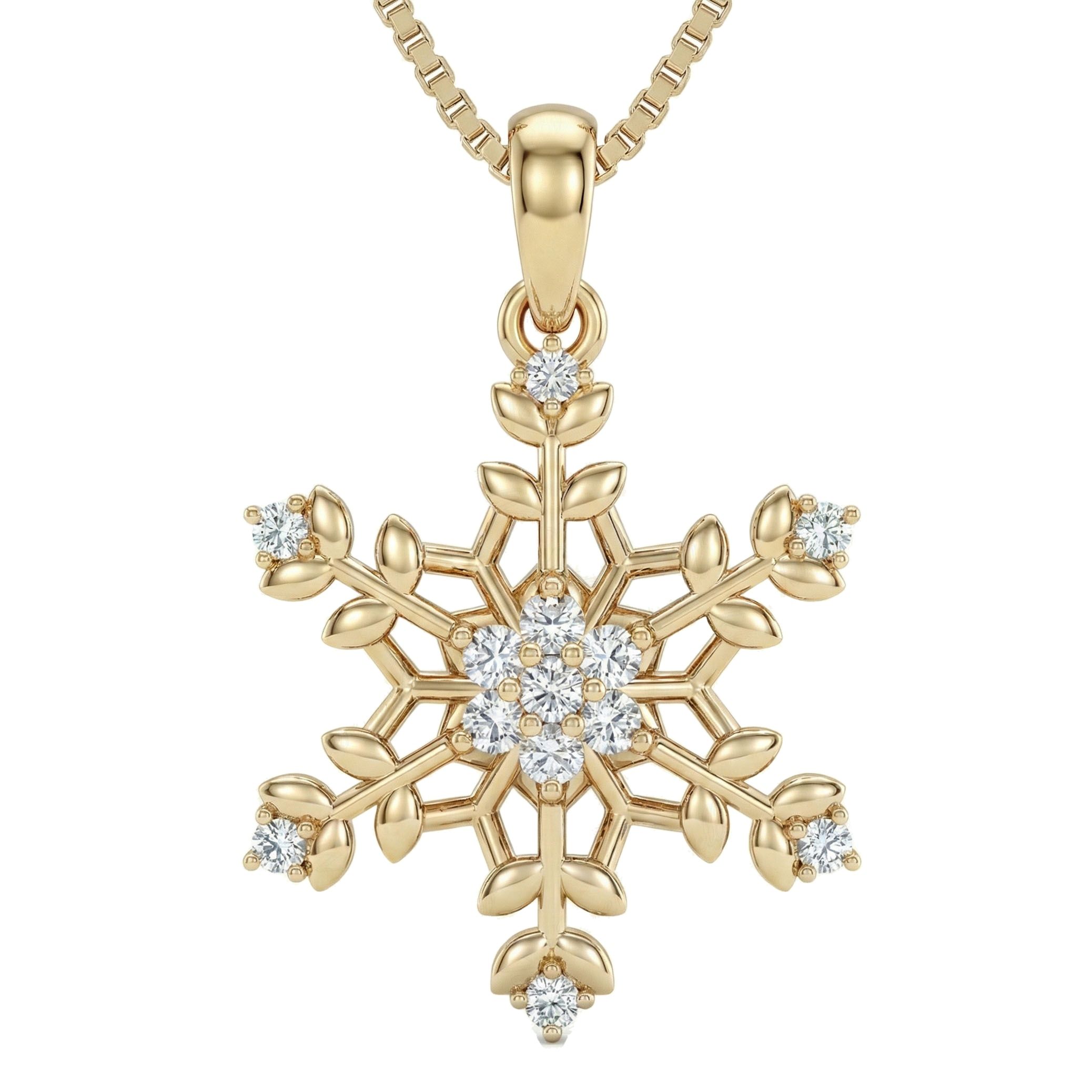 0.25 ct EF VS Lab Grown Diamond Nature Related Pendant in 10k Yellow Gold 8032