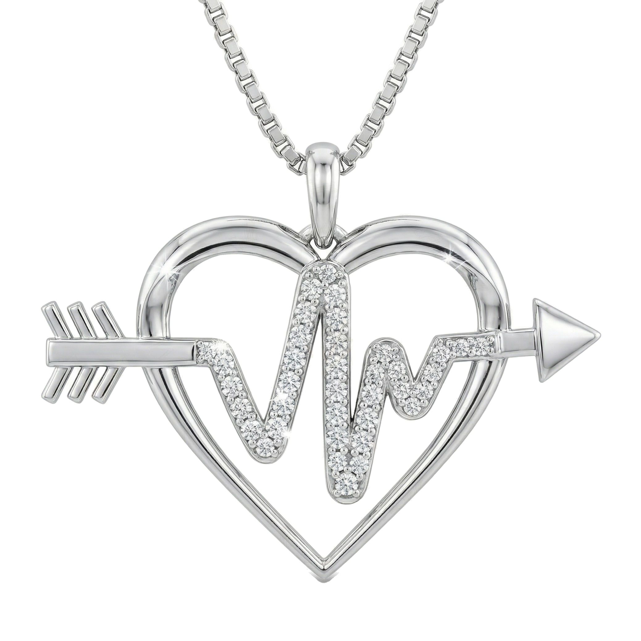 0.33 ct EF VS Lab Grown Diamond Heart Pendant in 10k White Gold 8184