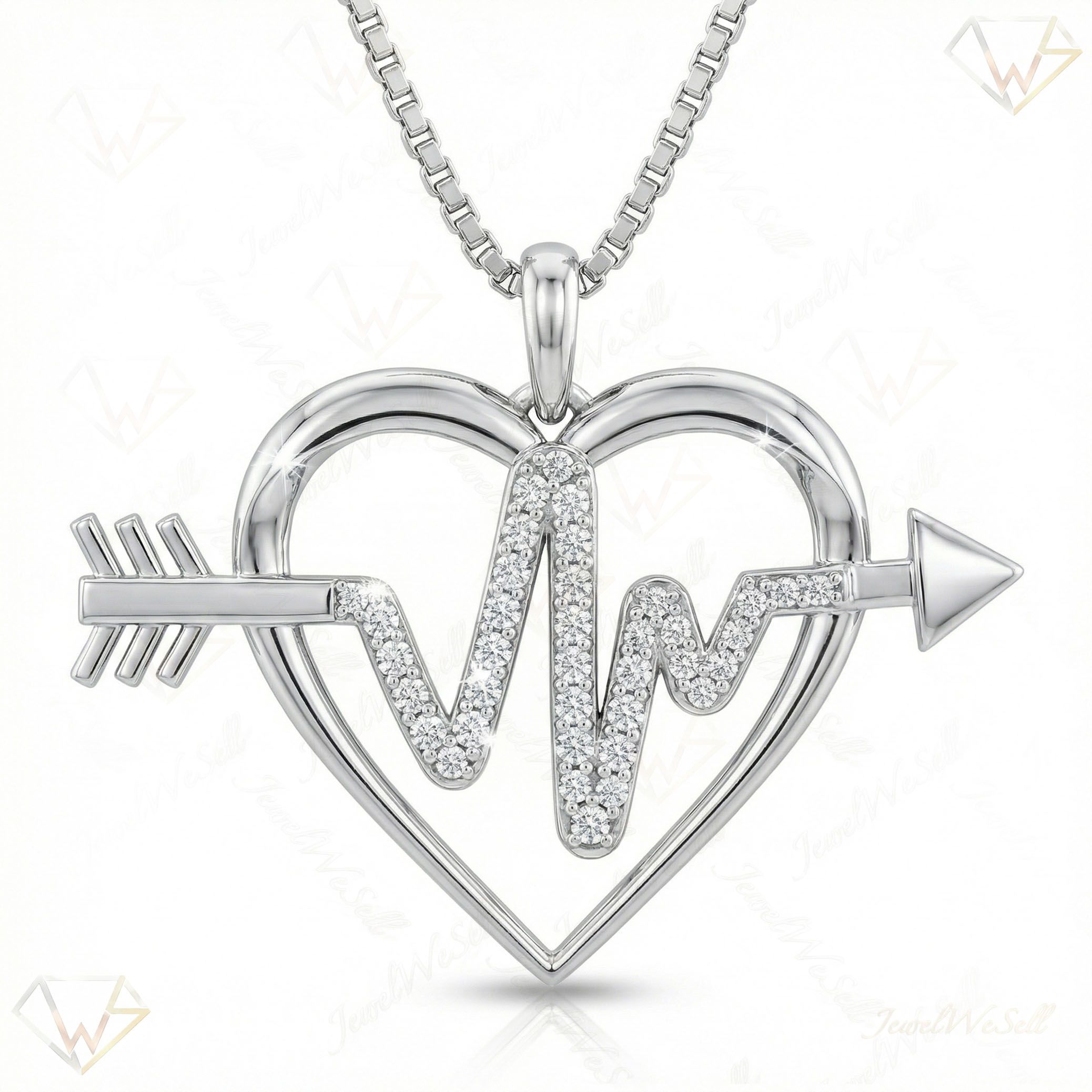 0.33 ct EF VS Lab Grown Diamond Heart Pendant in 14k White Gold 8184