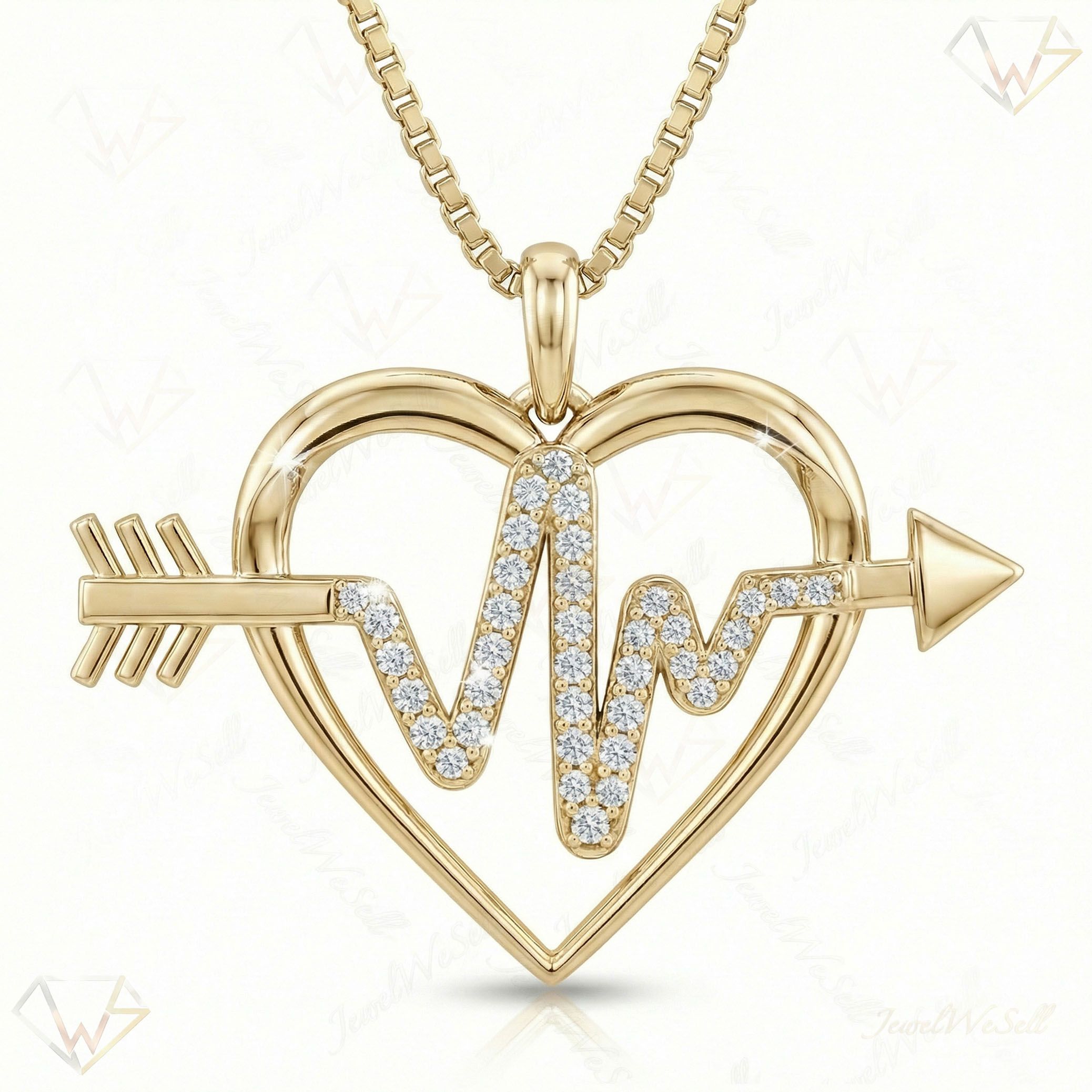 0.33 ct EF VS Lab Grown Diamond Heart Pendant in 10k Yellow Gold 8184
